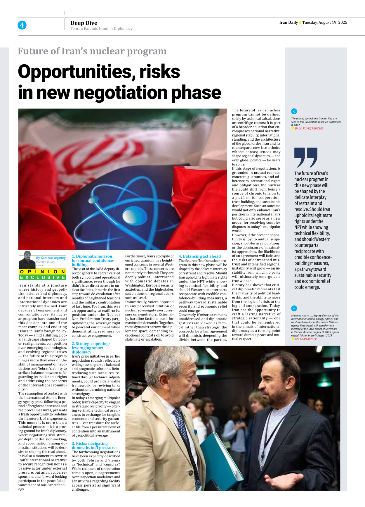 Iran Daily - Number Seven Thousand Nine Hundred and Eight - 19 August 2025 - Page 4