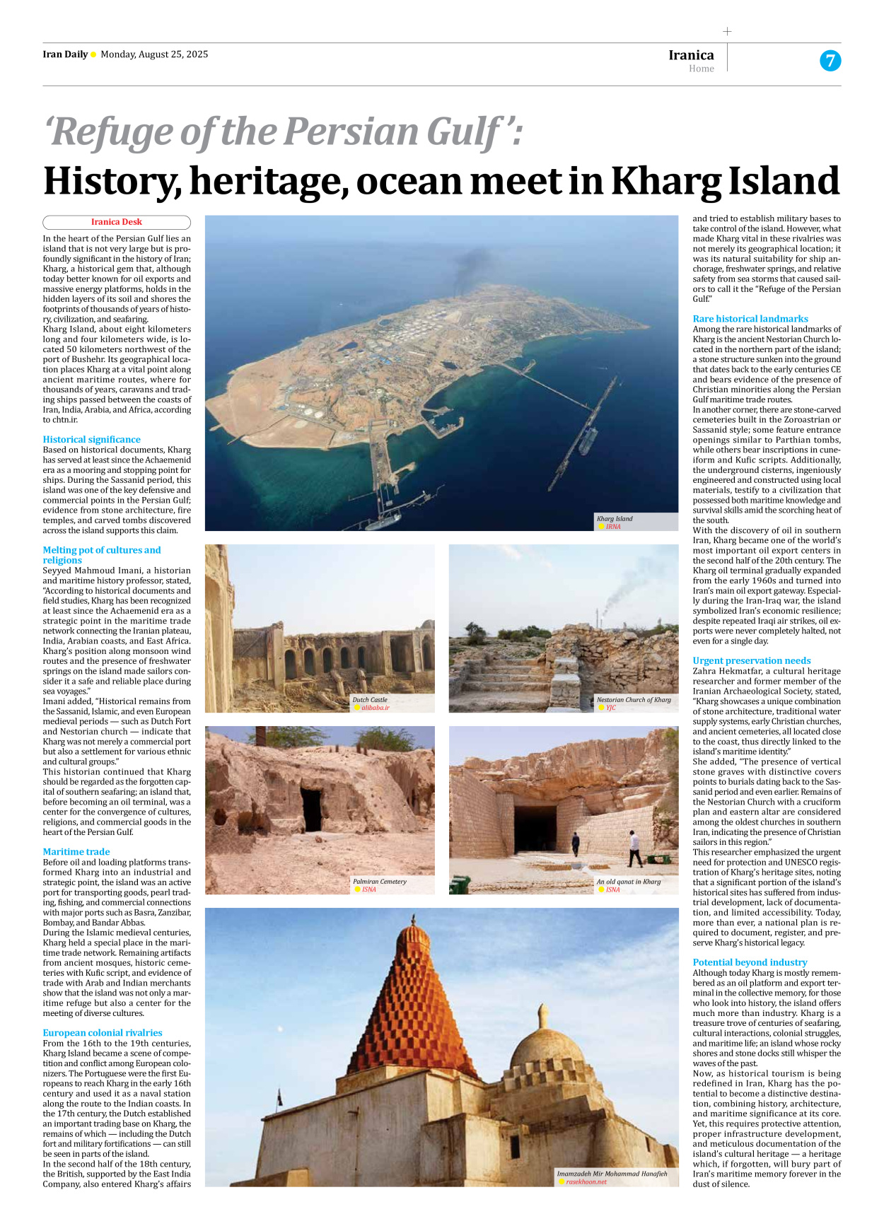 Iran Daily - Number Seven Thousand Nine Hundred and Eleven - 25 August 2025 - Page 7