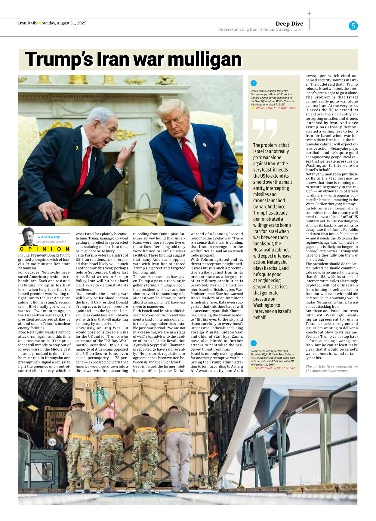 Iran Daily - Number Seven Thousand Nine Hundred and Sixteen - 31 August 2025 - Page 5
