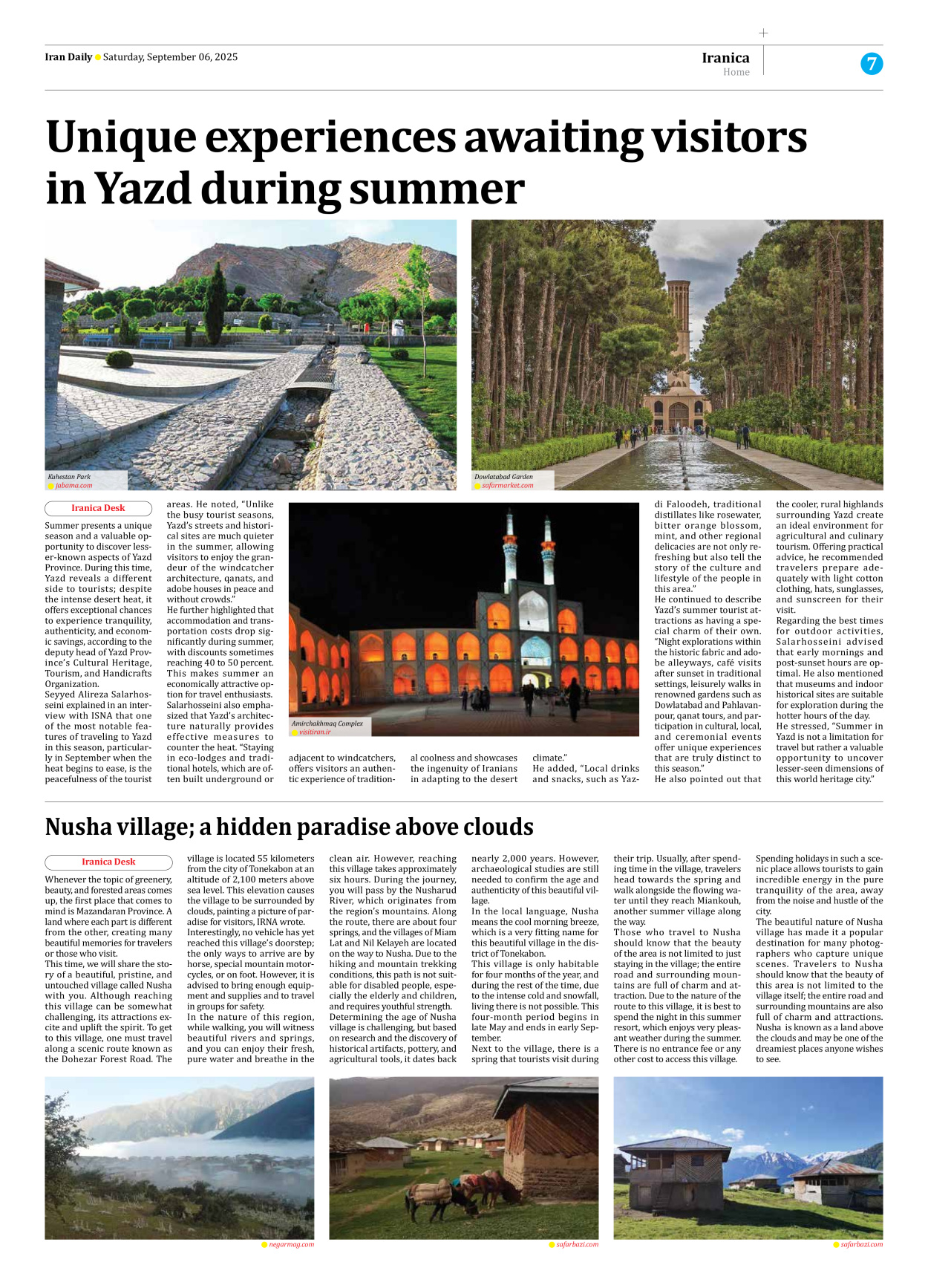 Iran Daily - Number Seven Thousand Nine Hundred and Twenty - 06 September 2025 - Page 7