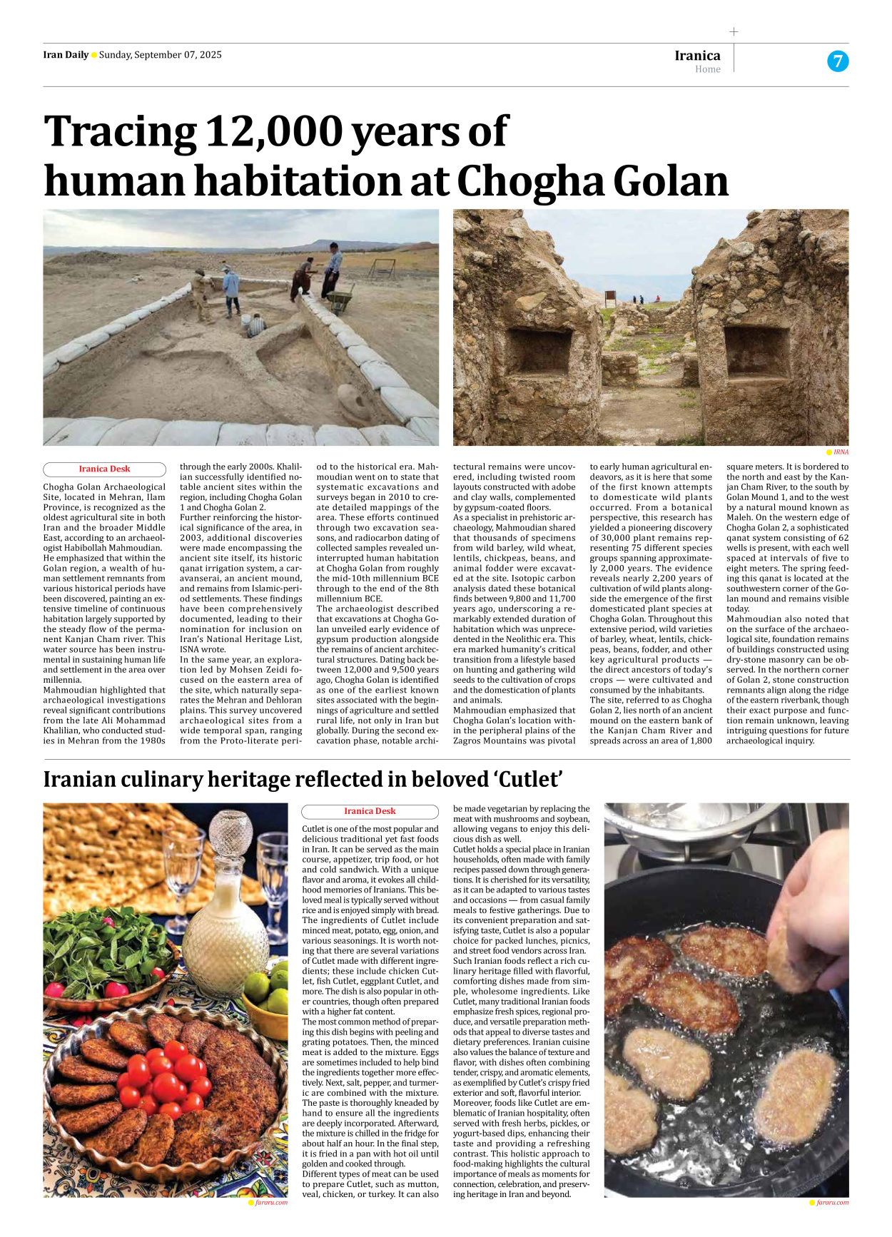 Iran Daily - Number Seven Thousand Nine Hundred and Twenty One - 07 September 2025 - Page 7