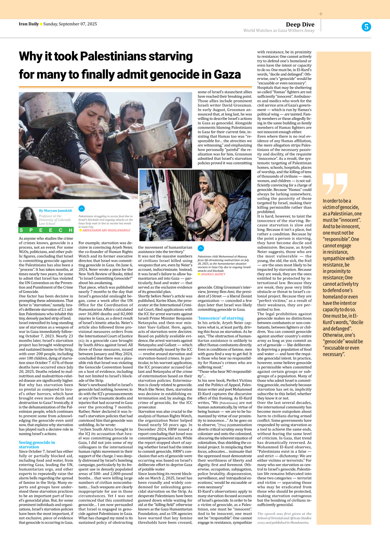 Iran Daily - Number Seven Thousand Nine Hundred and Twenty One - 07 September 2025 - Page 5