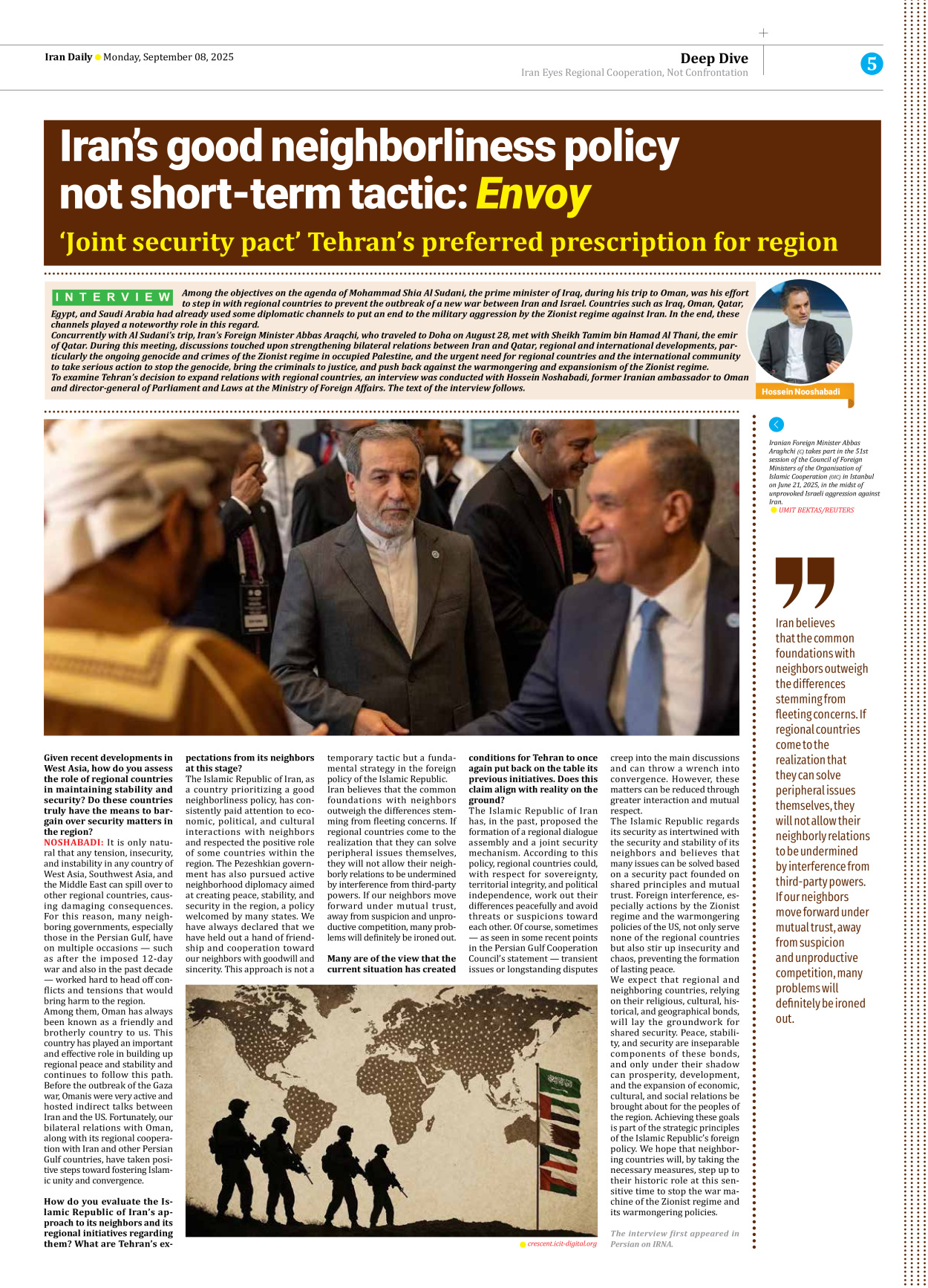 Iran Daily - Number Seven Thousand Nine Hundred and Twenty Two - 08 September 2025 - Page 5
