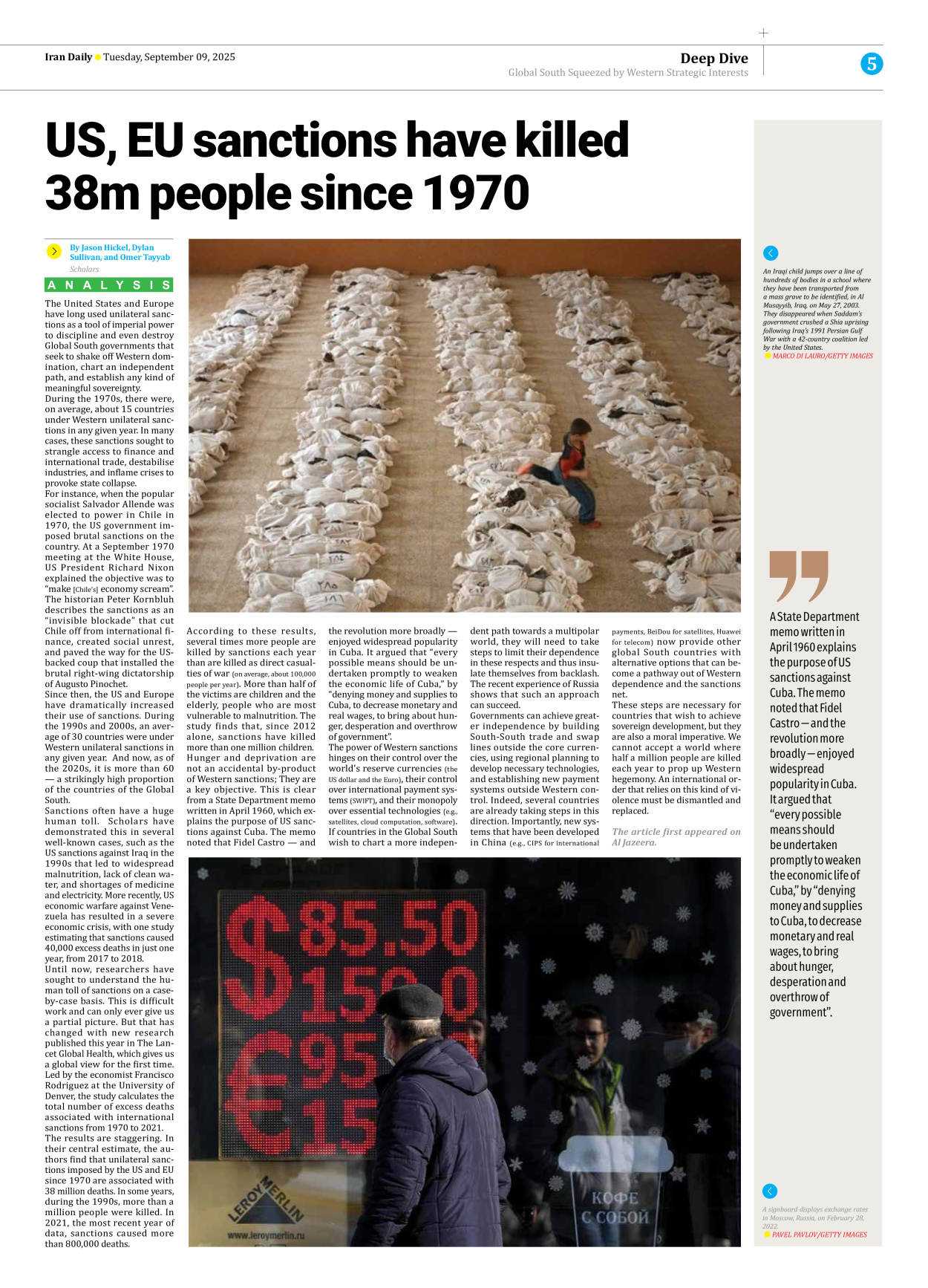 Iran Daily - Number Seven Thousand Nine Hundred and Twenty Three - 09 September 2025 - Page 5