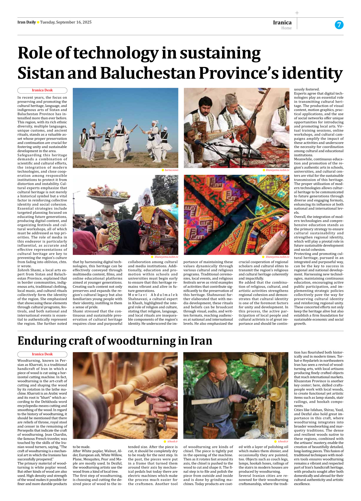 Iran Daily - Number Seven Thousand Nine Hundred and Twenty Seven - 16 September 2025 - Page 7