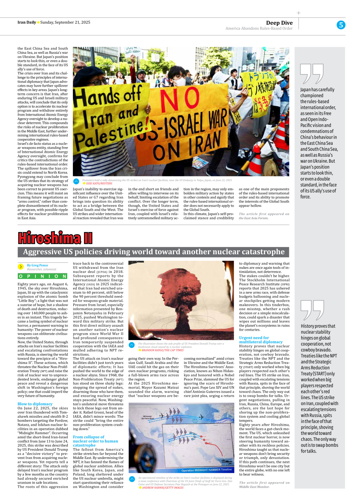 Iran Daily - Number Seven Thousand Nine Hundred and Thirty One - 21 September 2025 - Page 5