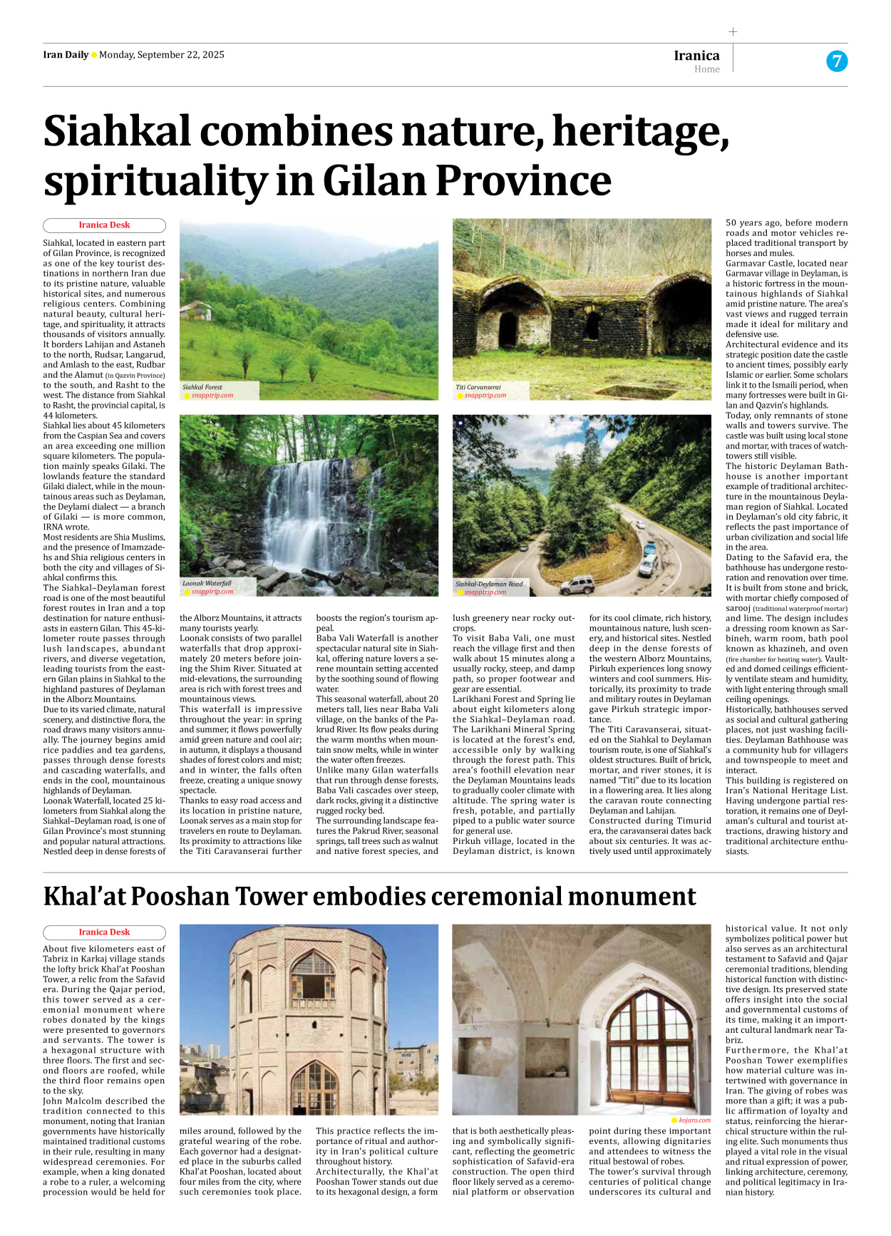 Iran Daily - Number Seven Thousand Nine Hundred and Thirty Two - 22 September 2025 - Page 7