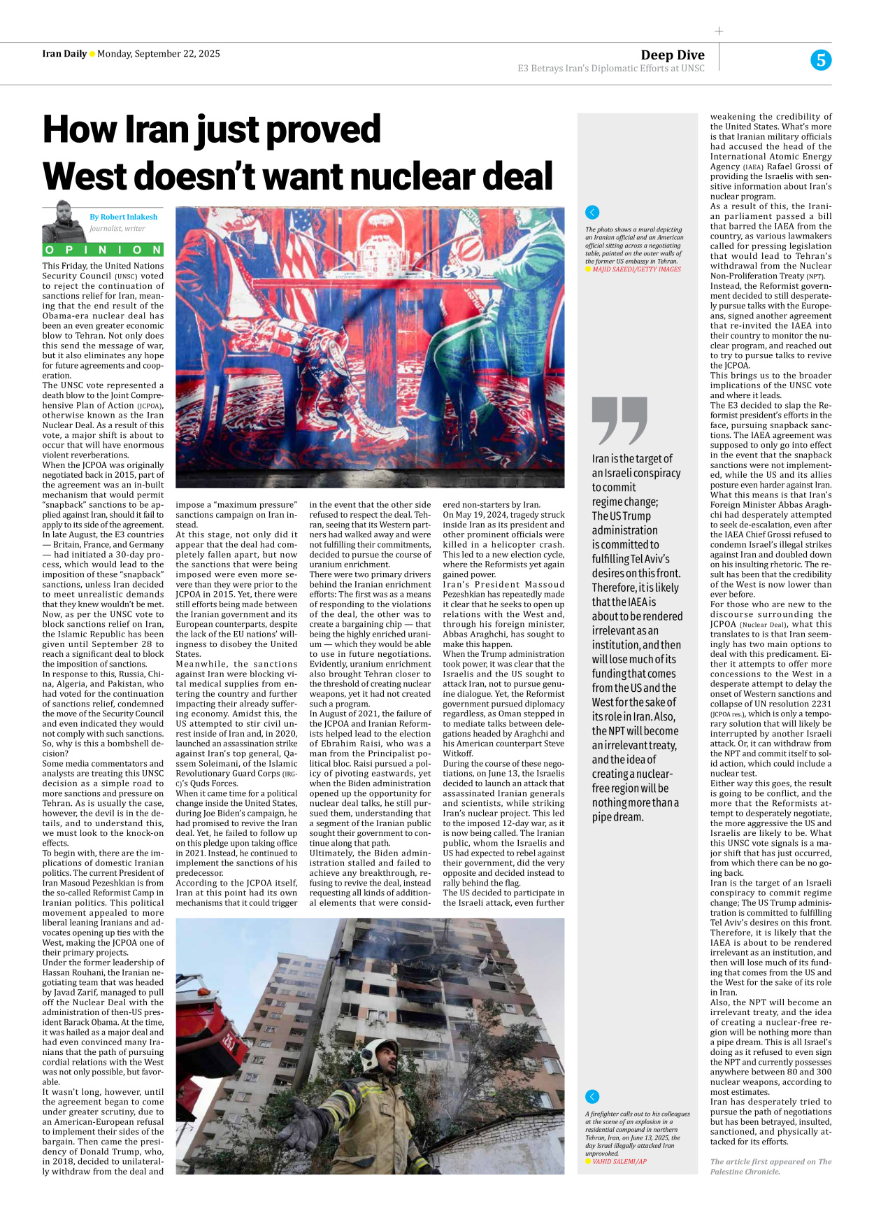 Iran Daily - Number Seven Thousand Nine Hundred and Thirty Two - 22 September 2025 - Page 5