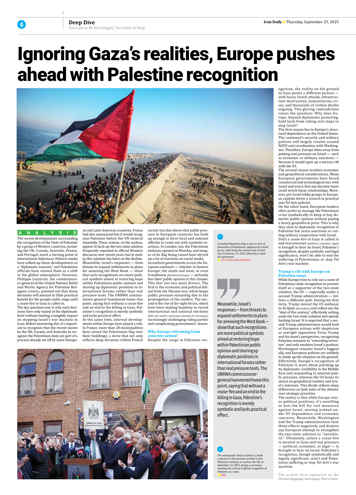 Iran Daily - Number Seven Thousand Nine Hundred and Thirty Five - 25 September 2025 - Page 4