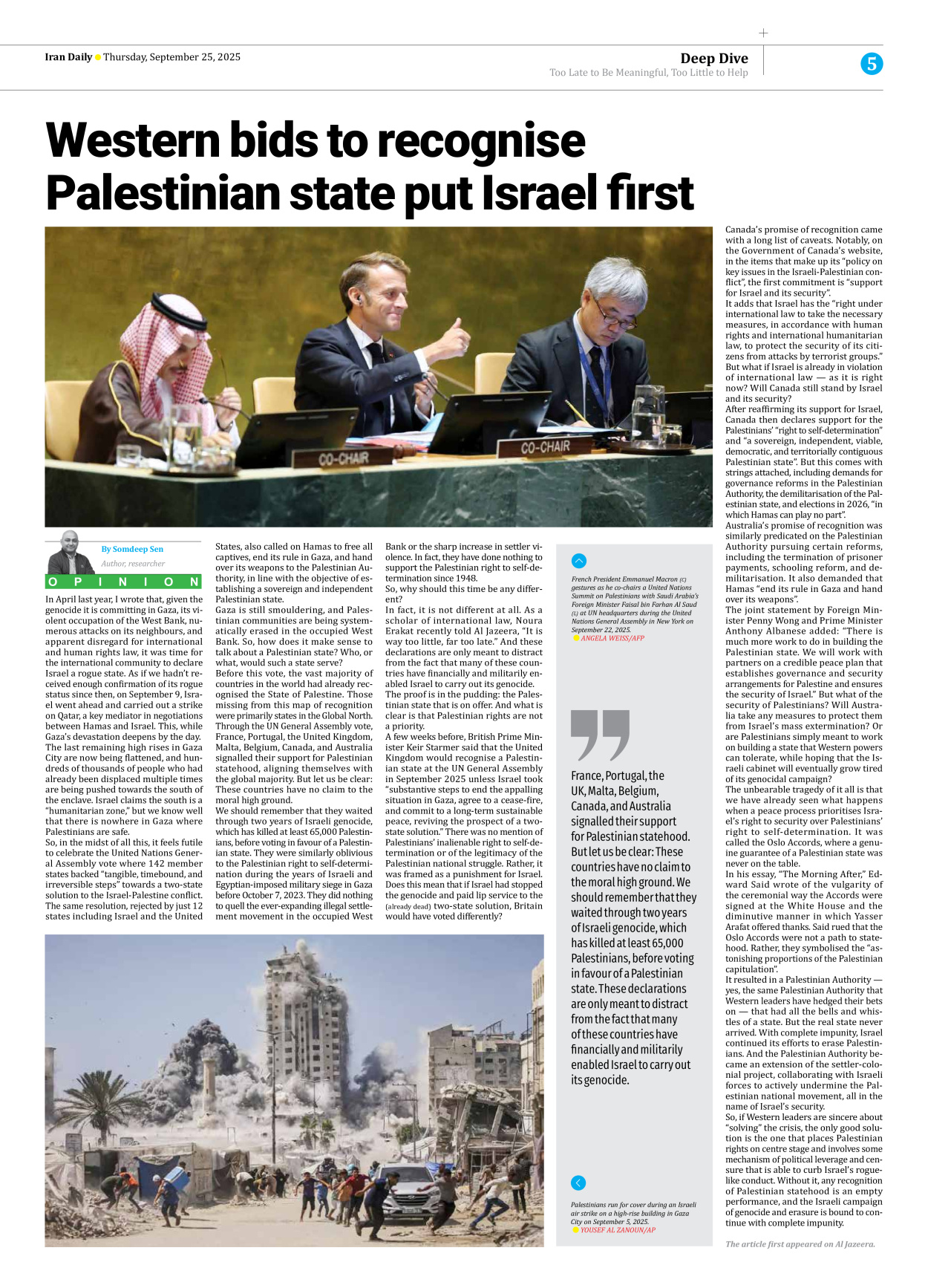 Iran Daily - Number Seven Thousand Nine Hundred and Thirty Five - 25 September 2025 - Page 5