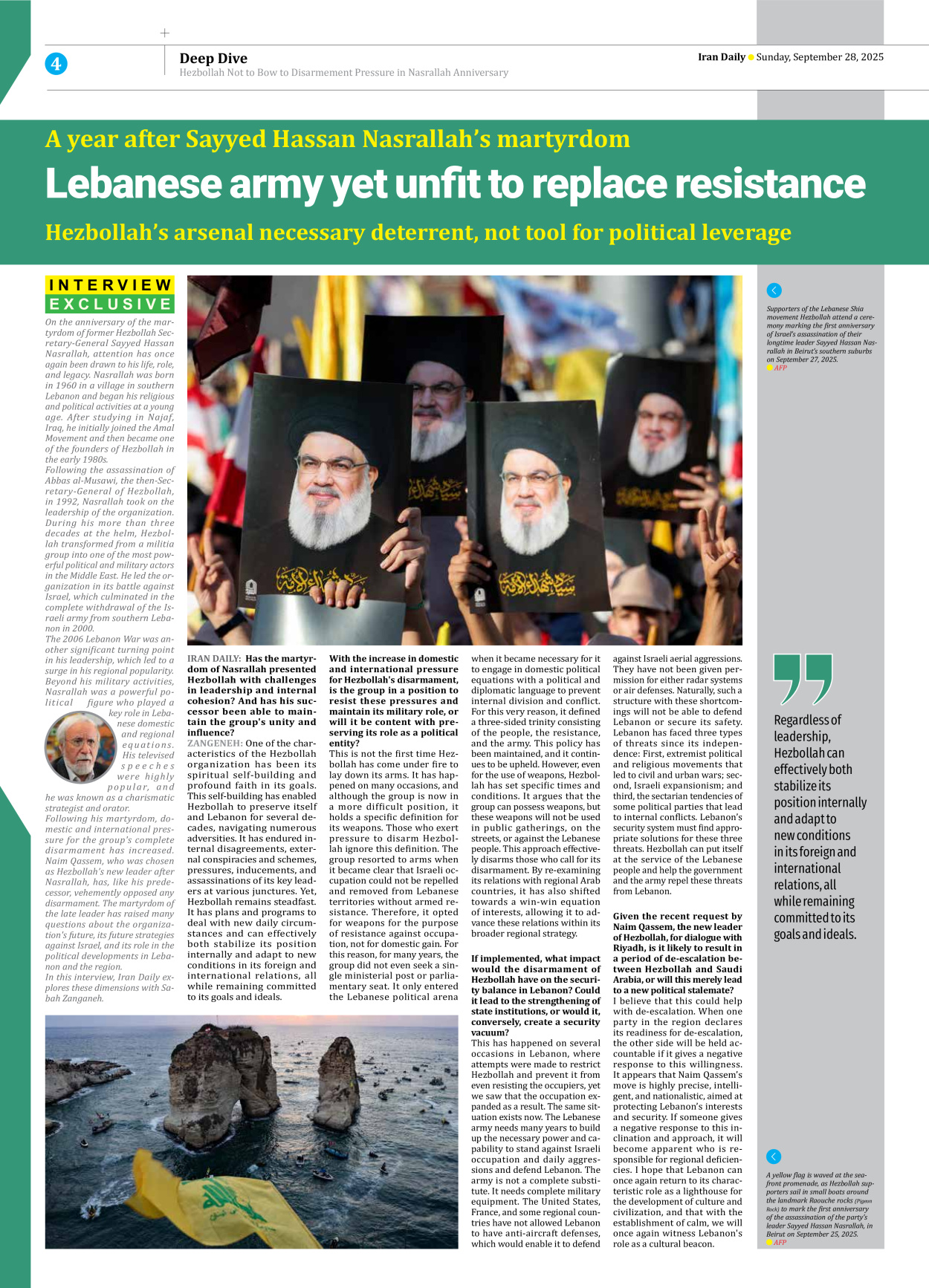 Iran Daily - Number Seven Thousand Nine Hundred and Thirty Seven - 28 September 2025 - Page 4