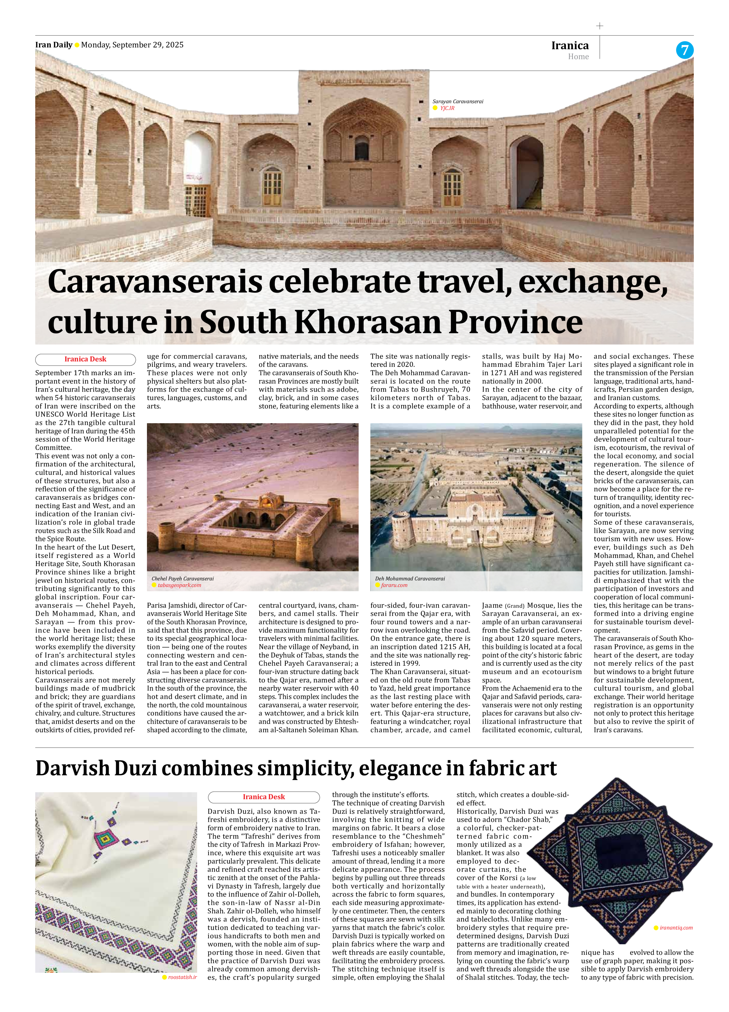 Iran Daily - Number Seven Thousand Nine Hundred and Thirty Eight - 29 September 2025 - Page 7