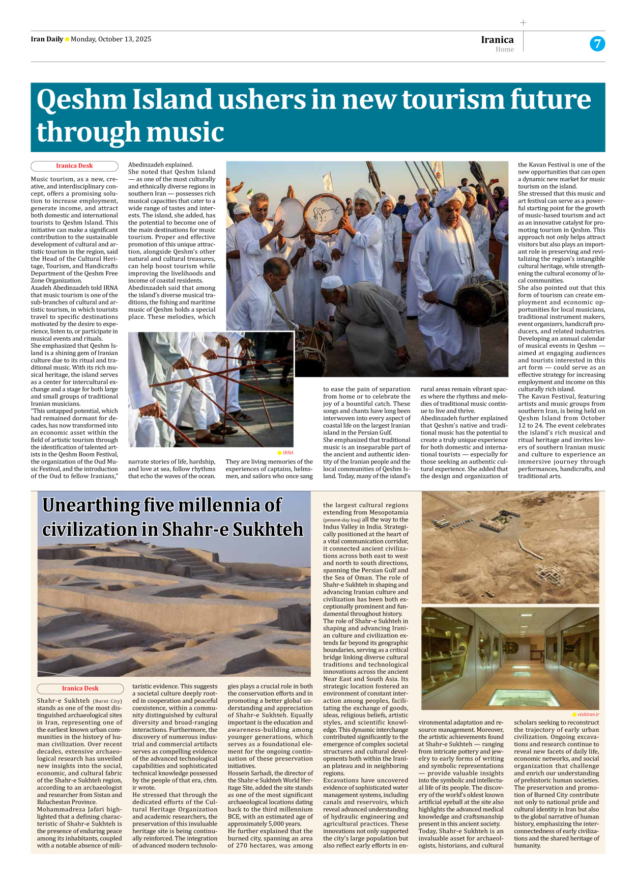 Iran Daily - Number Seven Thousand Nine Hundred and Fifty - 13 October 2025 - Page 7