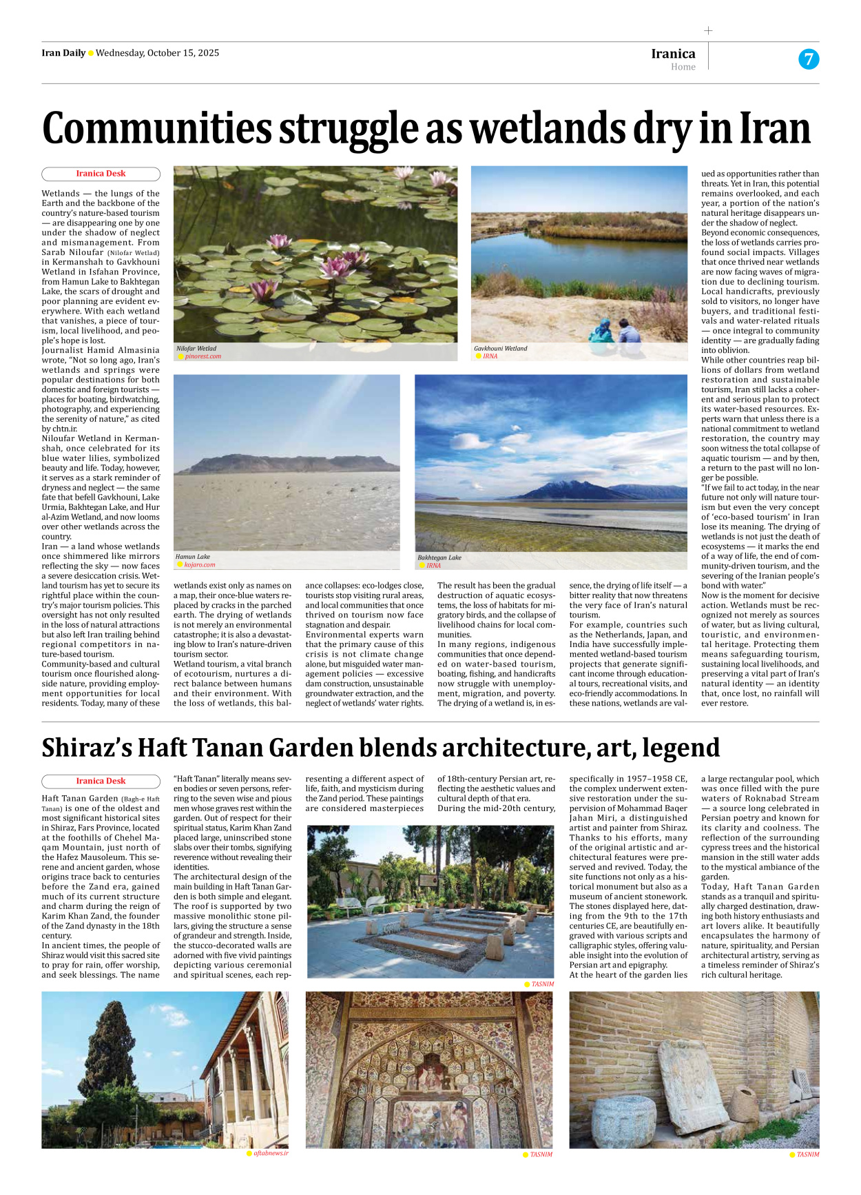 Iran Daily - Number Seven Thousand Nine Hundred and Fifty Two - 15 October 2025 - Page 7