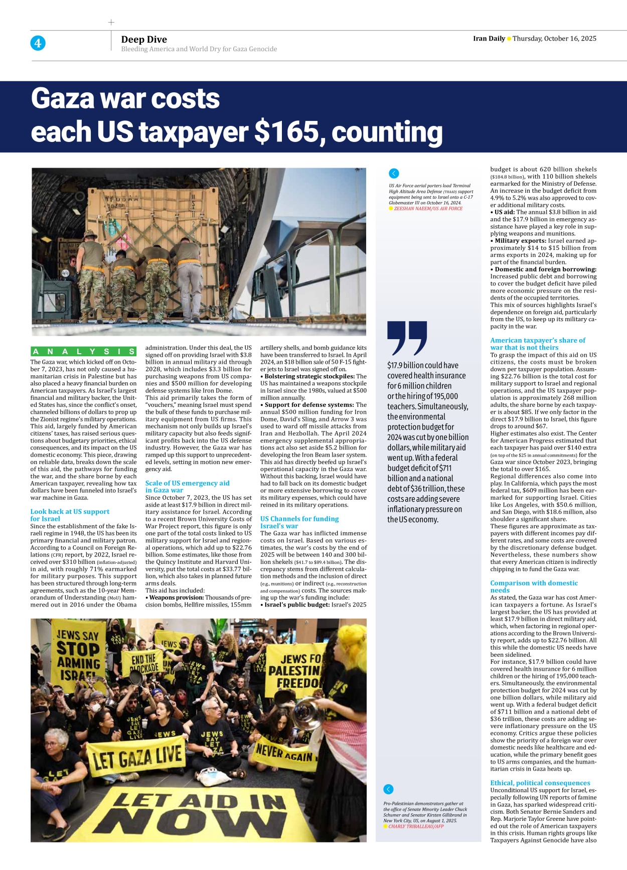 Iran Daily - Number Seven Thousand Nine Hundred and Fifty Three - 16 October 2025 - Page 4