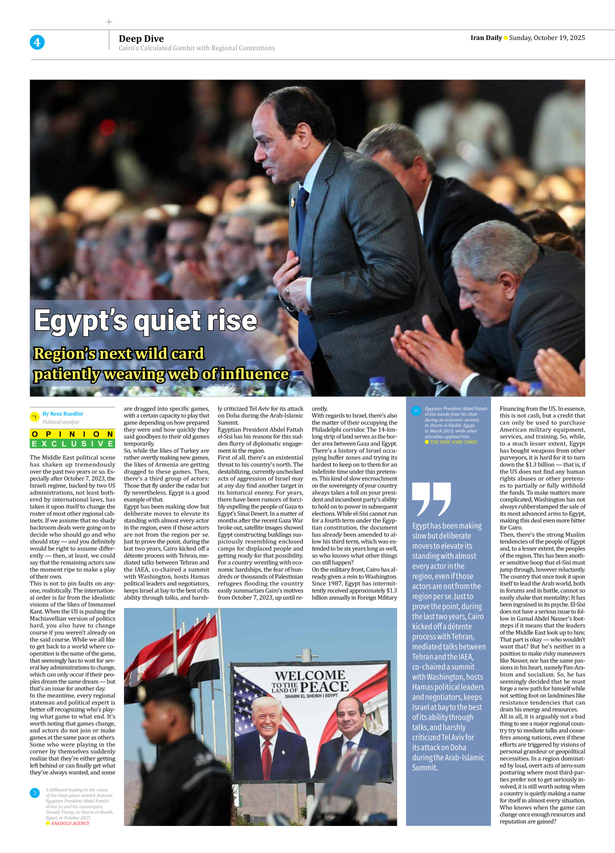 Iran Daily - Number Seven Thousand Nine Hundred and Fifty Five - 19 October 2025 - Page 4