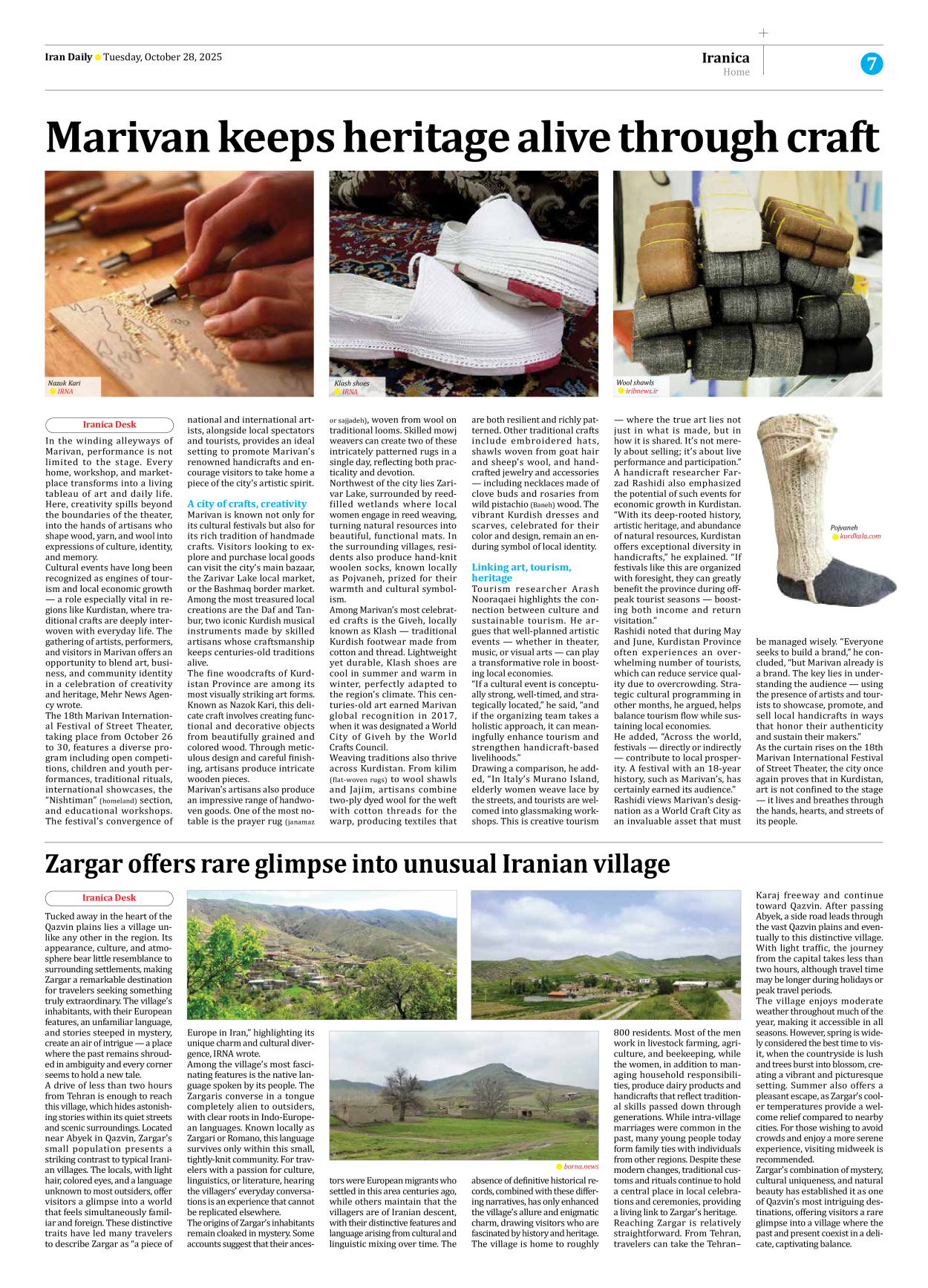 Iran Daily - Number Seven Thousand Nine Hundred and Sixty Three - 28 October 2025 - Page 7