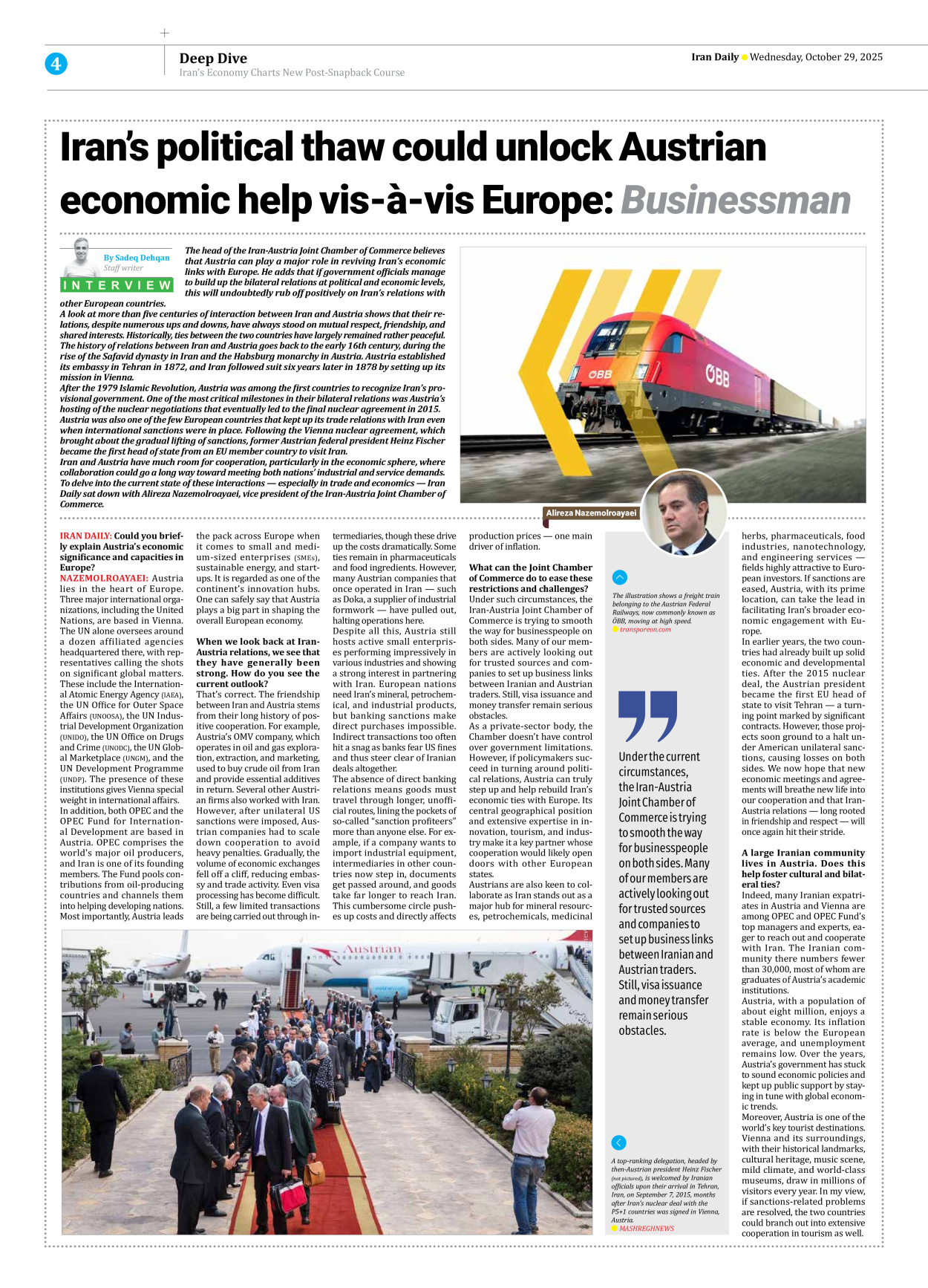 Iran Daily - Number Seven Thousand Nine Hundred and Sixty Four - 29 October 2025 - Page 4