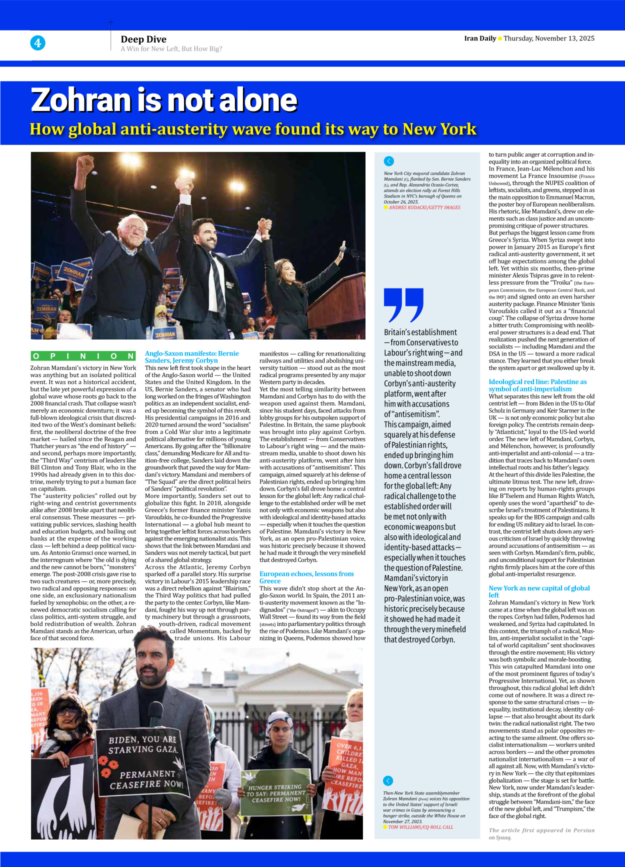 Iran Daily - Number Seven Thousand Nine Hundred and Seventy Seven - 13 November 2025 - Page 4