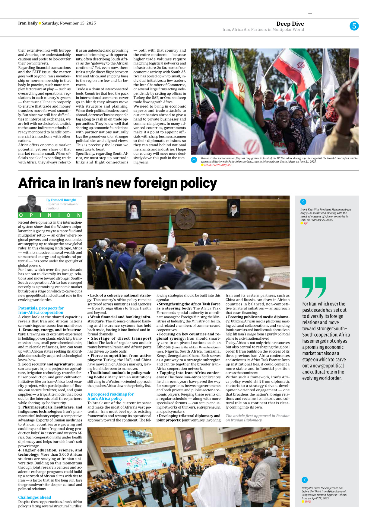 Iran Daily - Number Seven Thousand Nine Hundred and Seventy Eight - 15 November 2025 - Page 5