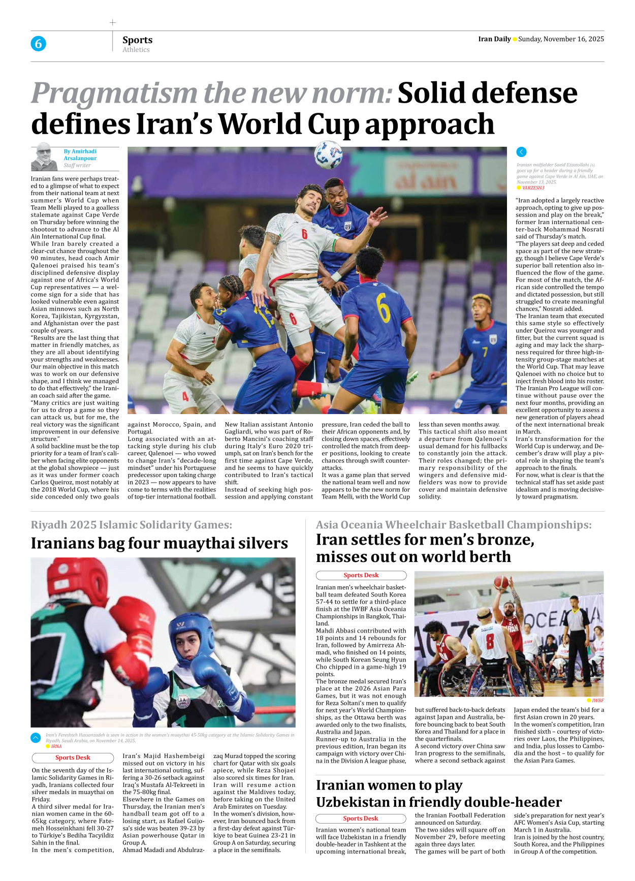 Iran Daily - Number Seven Thousand Nine Hundred and Seventy Nine - 16 November 2025 - Page 6