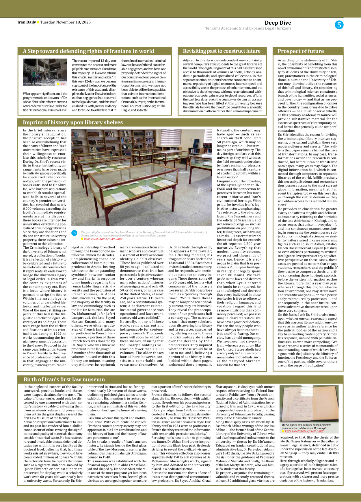 Iran Daily - Number Seven Thousand Nine Hundred and Eighty One - 18 November 2025 - Page 5