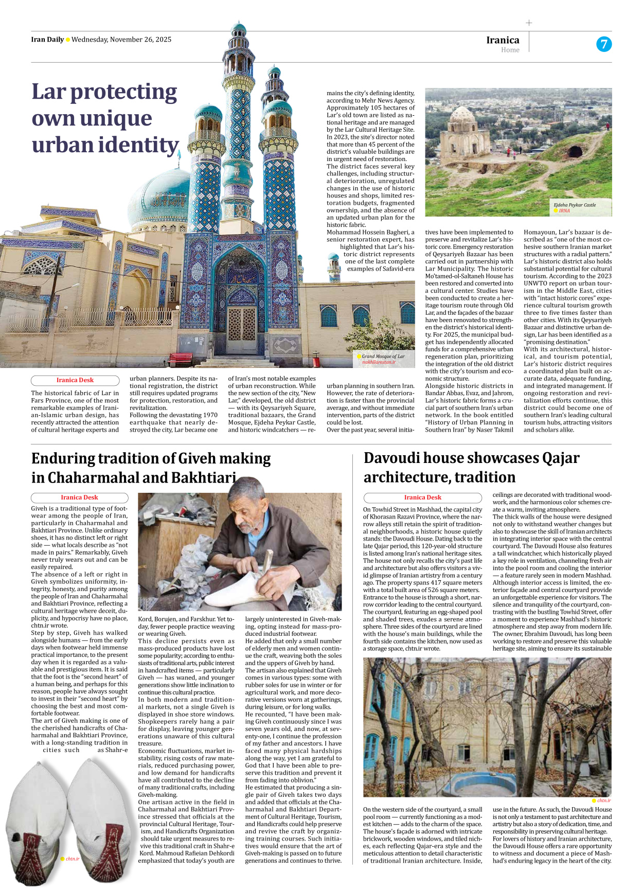 Iran Daily - Number Seven Thousand Nine Hundred and Eighty Seven - 26 November 2025 - Page 7