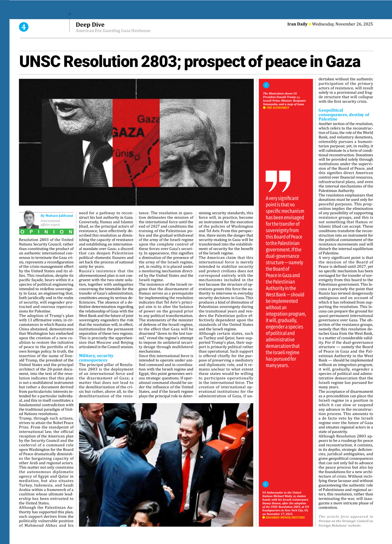 Iran Daily - Number Seven Thousand Nine Hundred and Eighty Seven - 26 November 2025 - Page 4