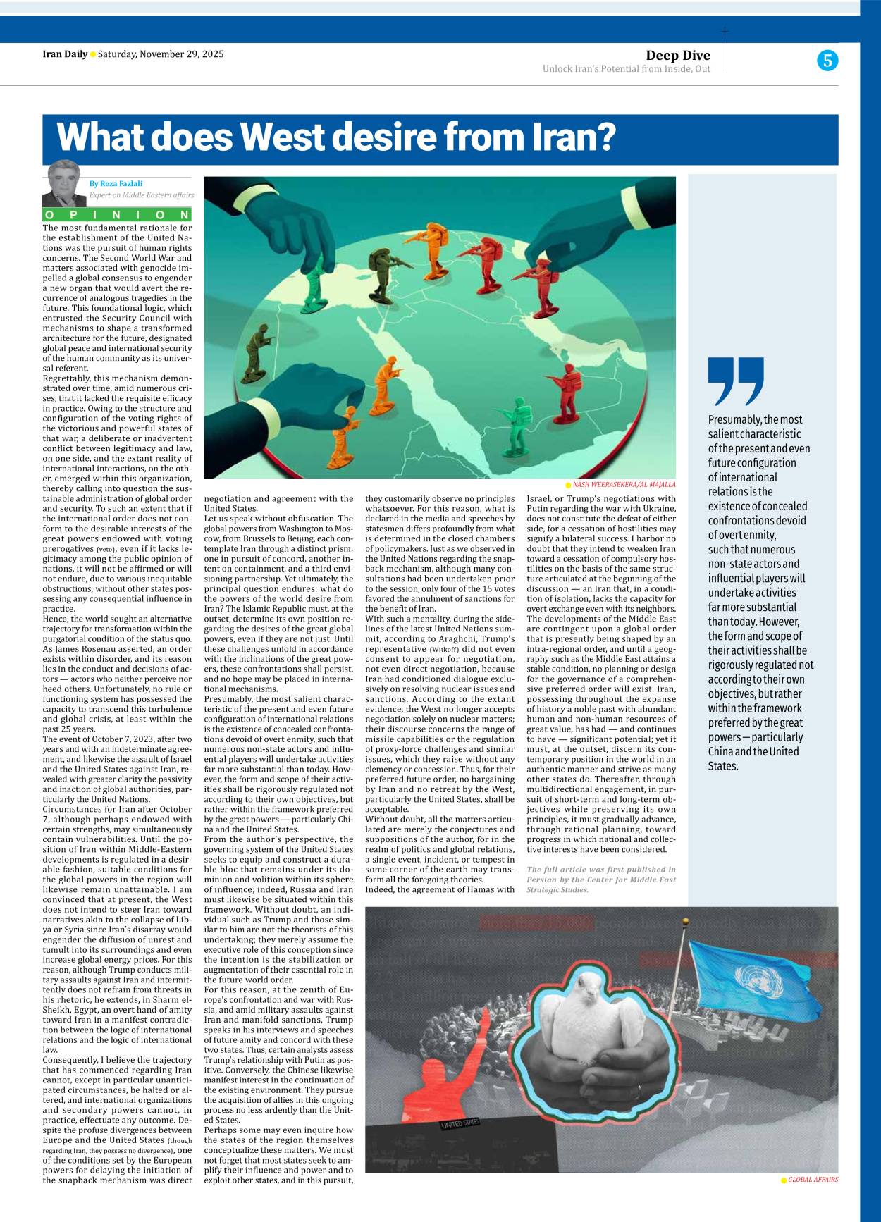 Iran Daily - Number Seven Thousand Nine Hundred and Eighty Nine - 29 November 2025 - Page 5
