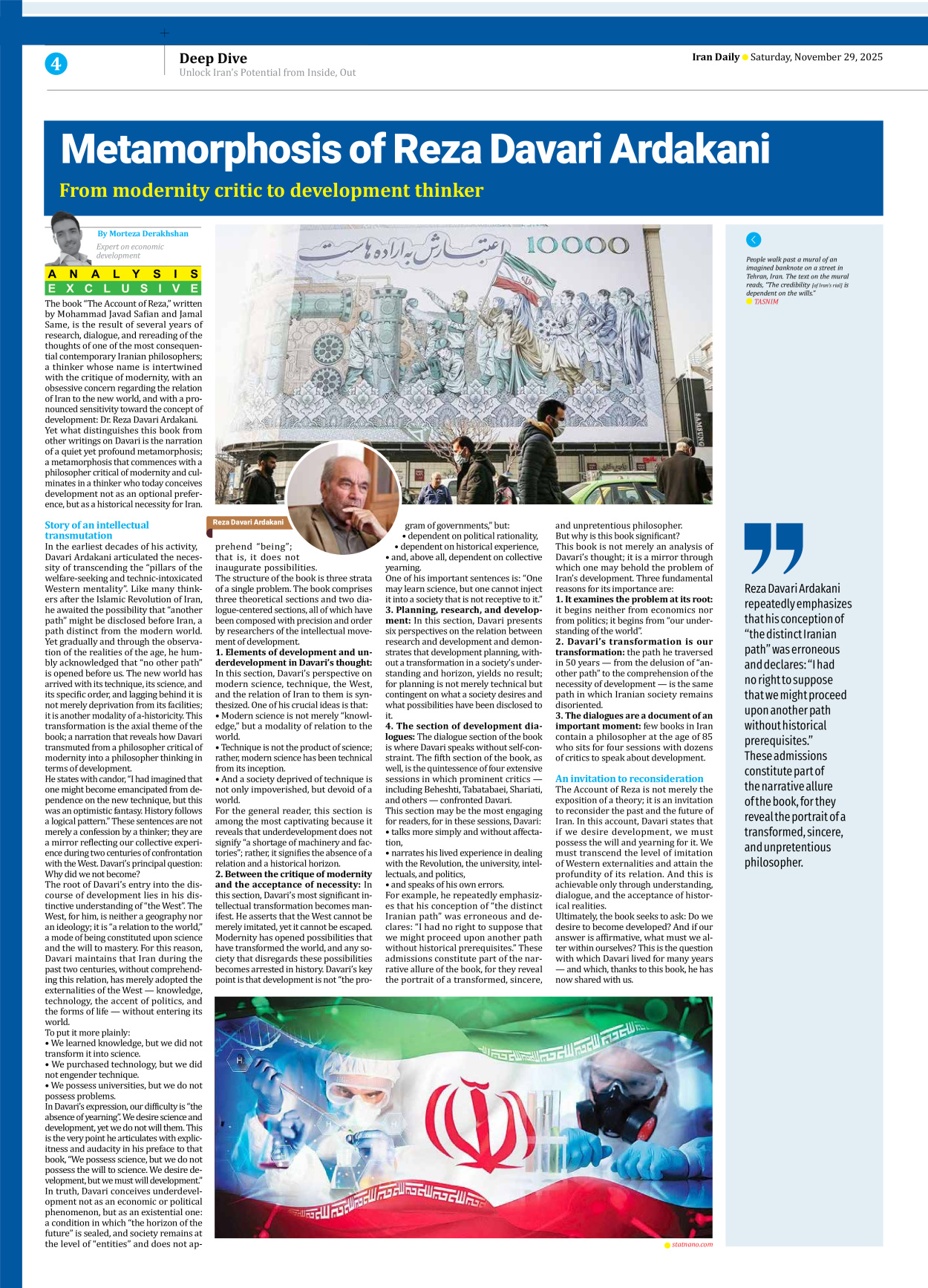 Iran Daily - Number Seven Thousand Nine Hundred and Eighty Nine - 29 November 2025 - Page 4