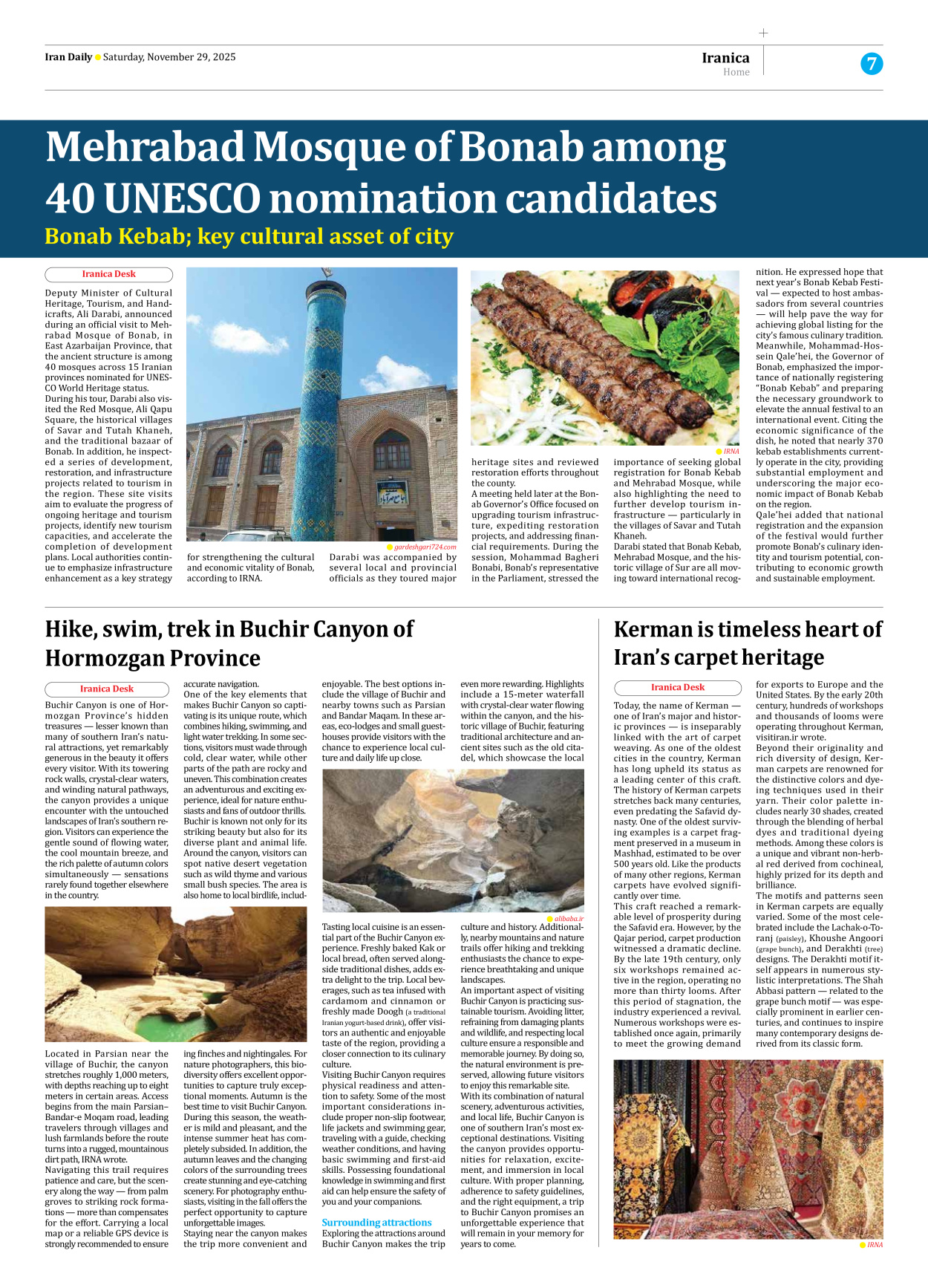 Iran Daily - Number Seven Thousand Nine Hundred and Eighty Nine - 29 November 2025 - Page 7