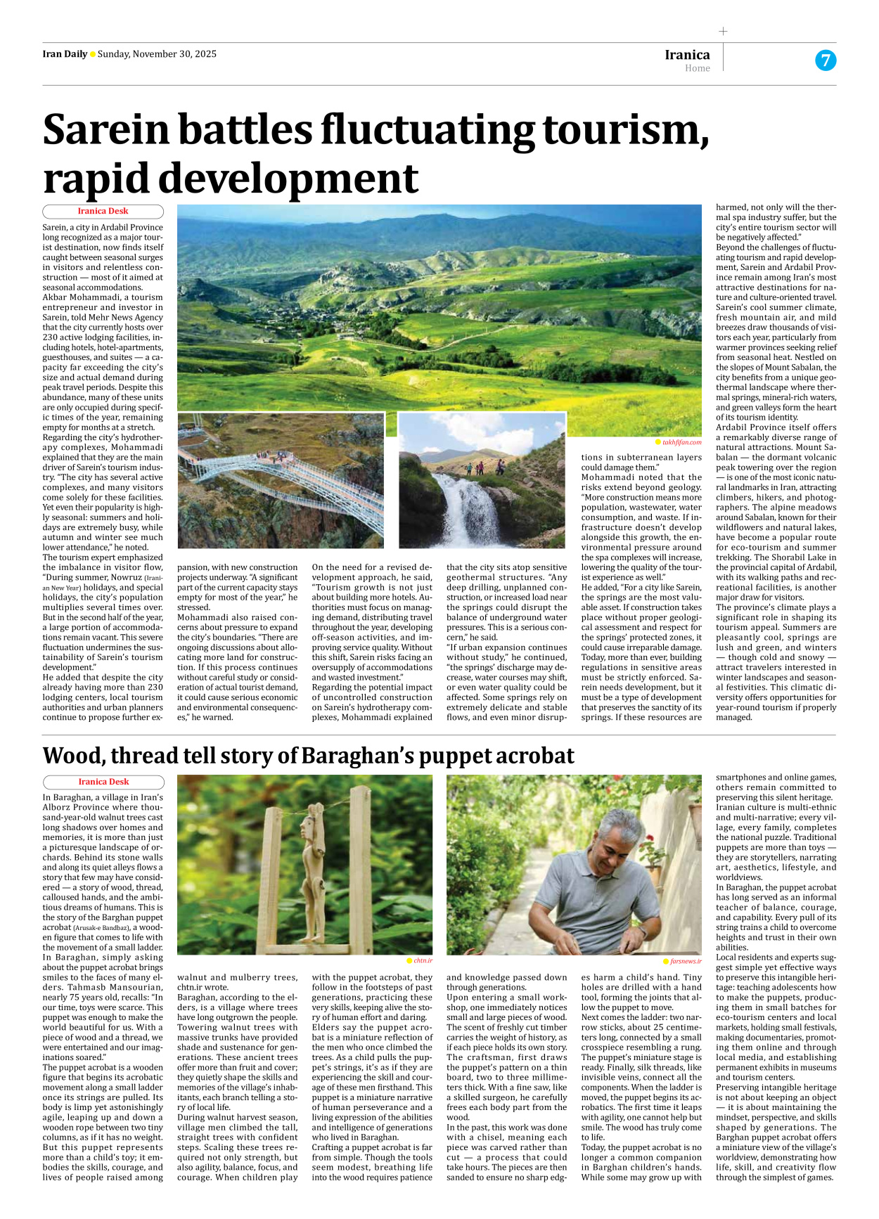 Iran Daily - Number Seven Thousand Nine Hundred and Ninety - 30 November 2025 - Page 7
