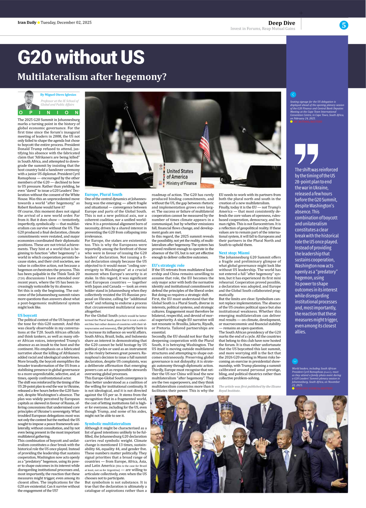 Iran Daily - Number Seven Thousand Nine Hundred and Ninety Two - 02 December 2025 - Page 5