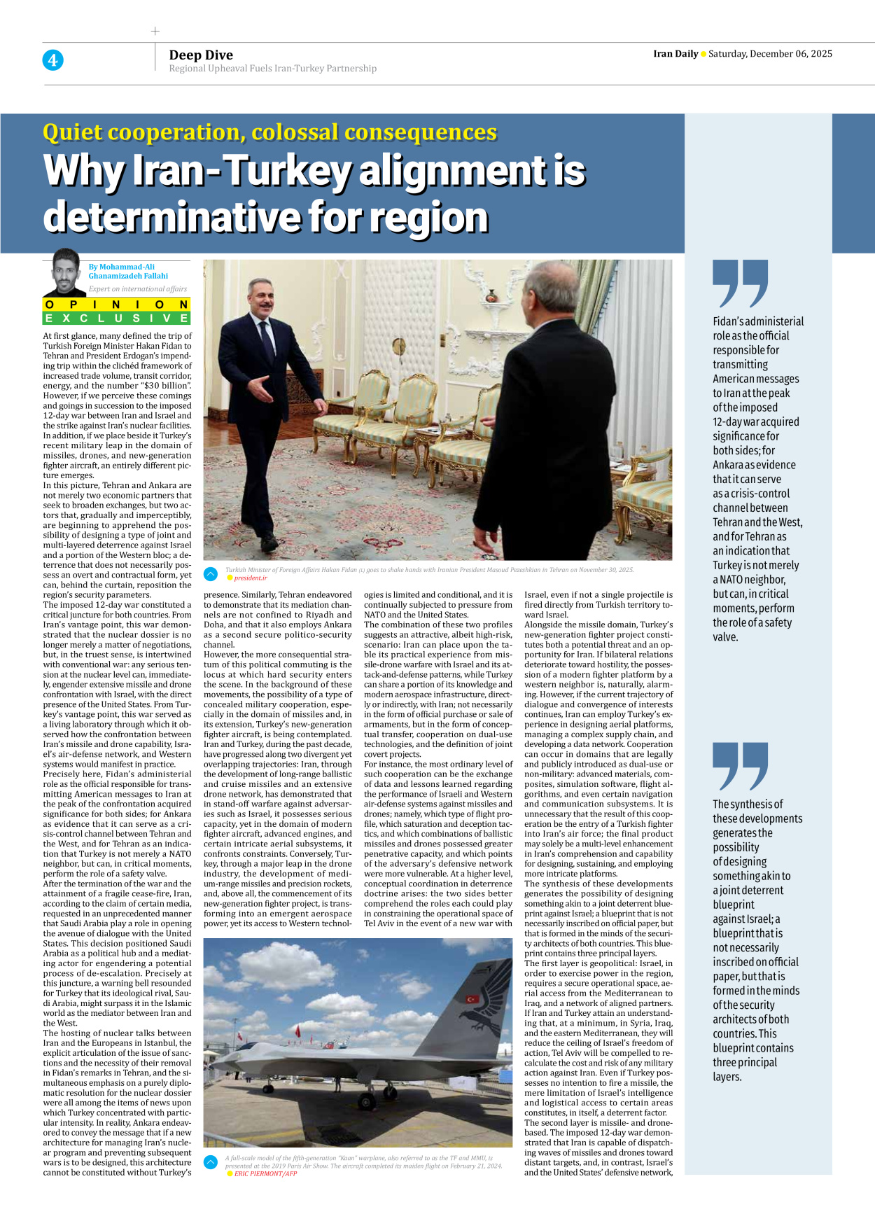 Iran Daily - Number Seven Thousand Nine Hundred and Ninety Five - 06 December 2025 - Page 4