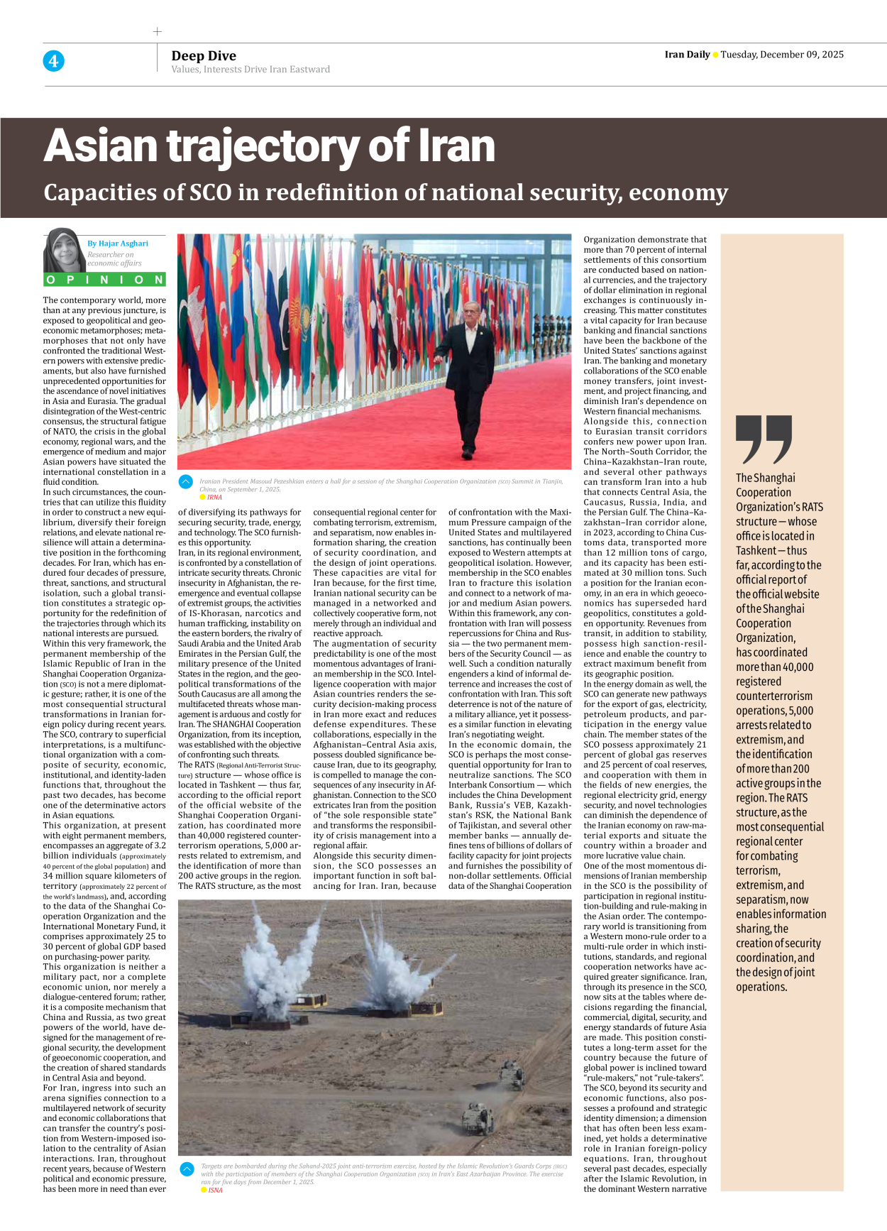 Iran Daily - Number Seven Thousand Nine Hundred and Ninety Eight - 09 December 2025 - Page 4