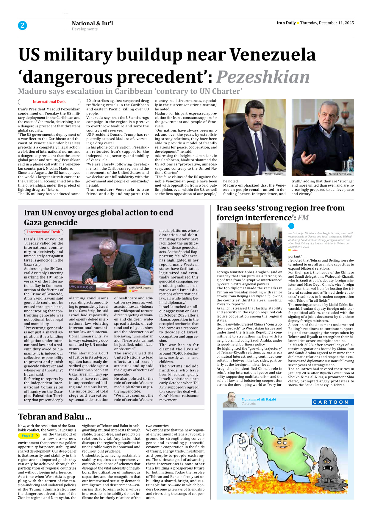Iran Daily - Number Eight Thousand - 11 December 2025 - Page 2