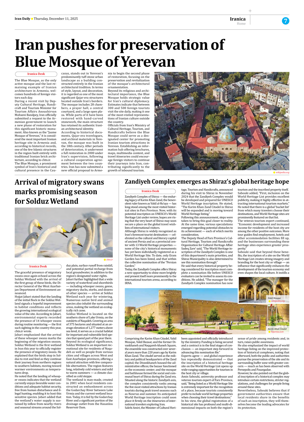 Iran Daily - Number Eight Thousand - 11 December 2025 - Page 7