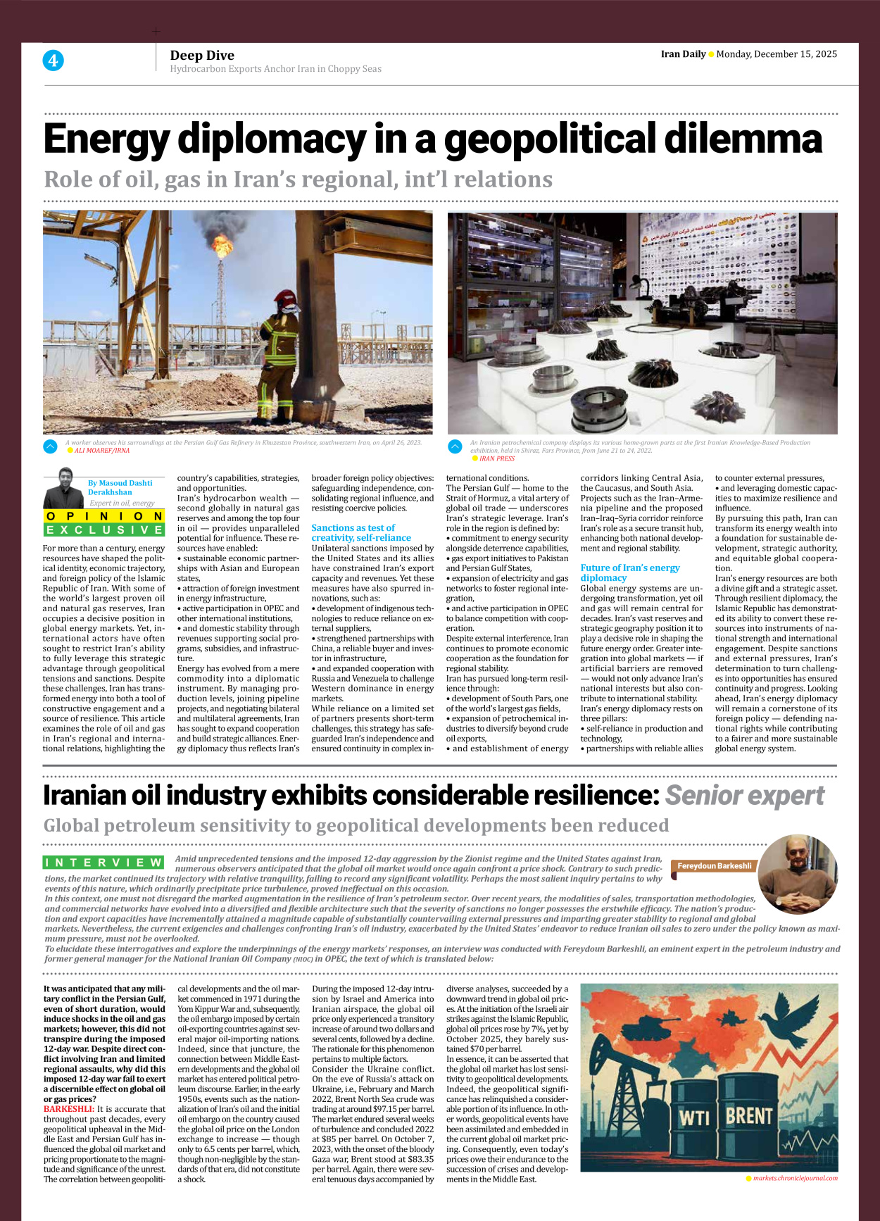 Iran Daily - Number Eight Thousand Three - 15 December 2025 - Page 4