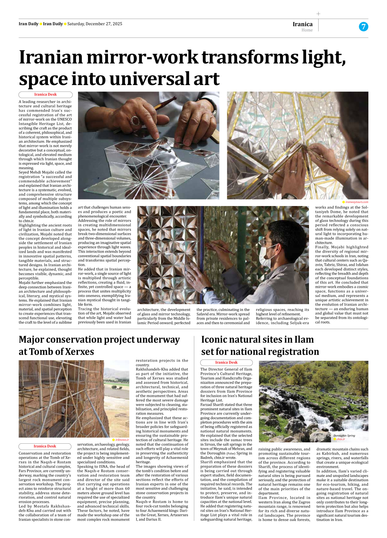 Iran Daily - Number Eight Thousand Thirteen - 27 December 2025 - Page 7