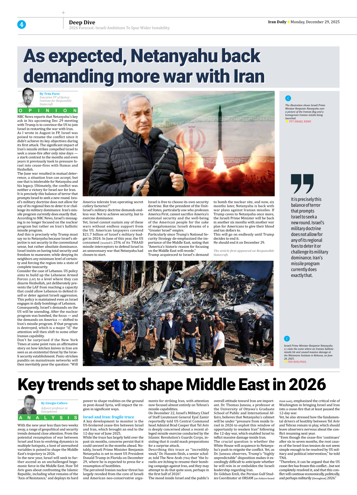 Iran Daily - Number Eight Thousand Fifteen - 29 December 2025 - Page 4