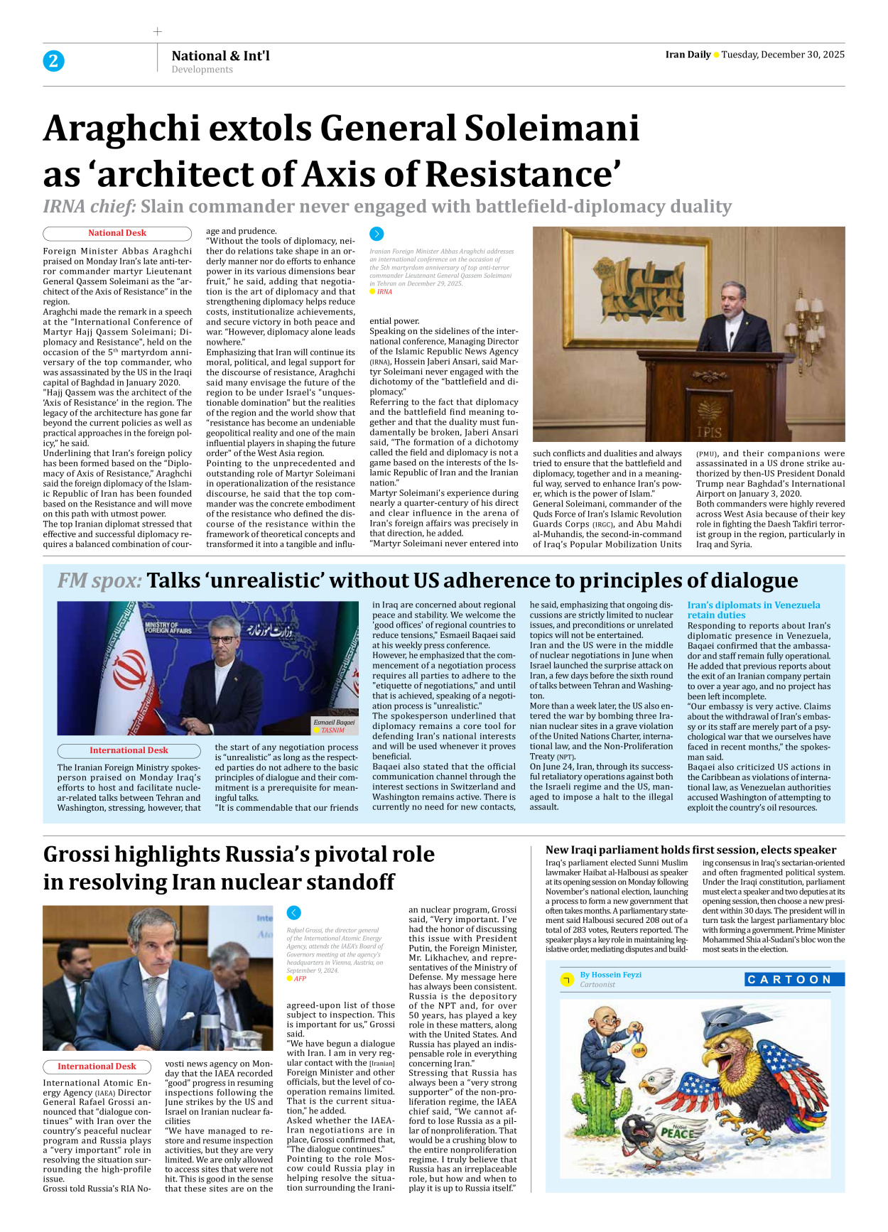 Iran Daily - Number Eight Thousand Sixteen - 30 December 2025 - Page 2