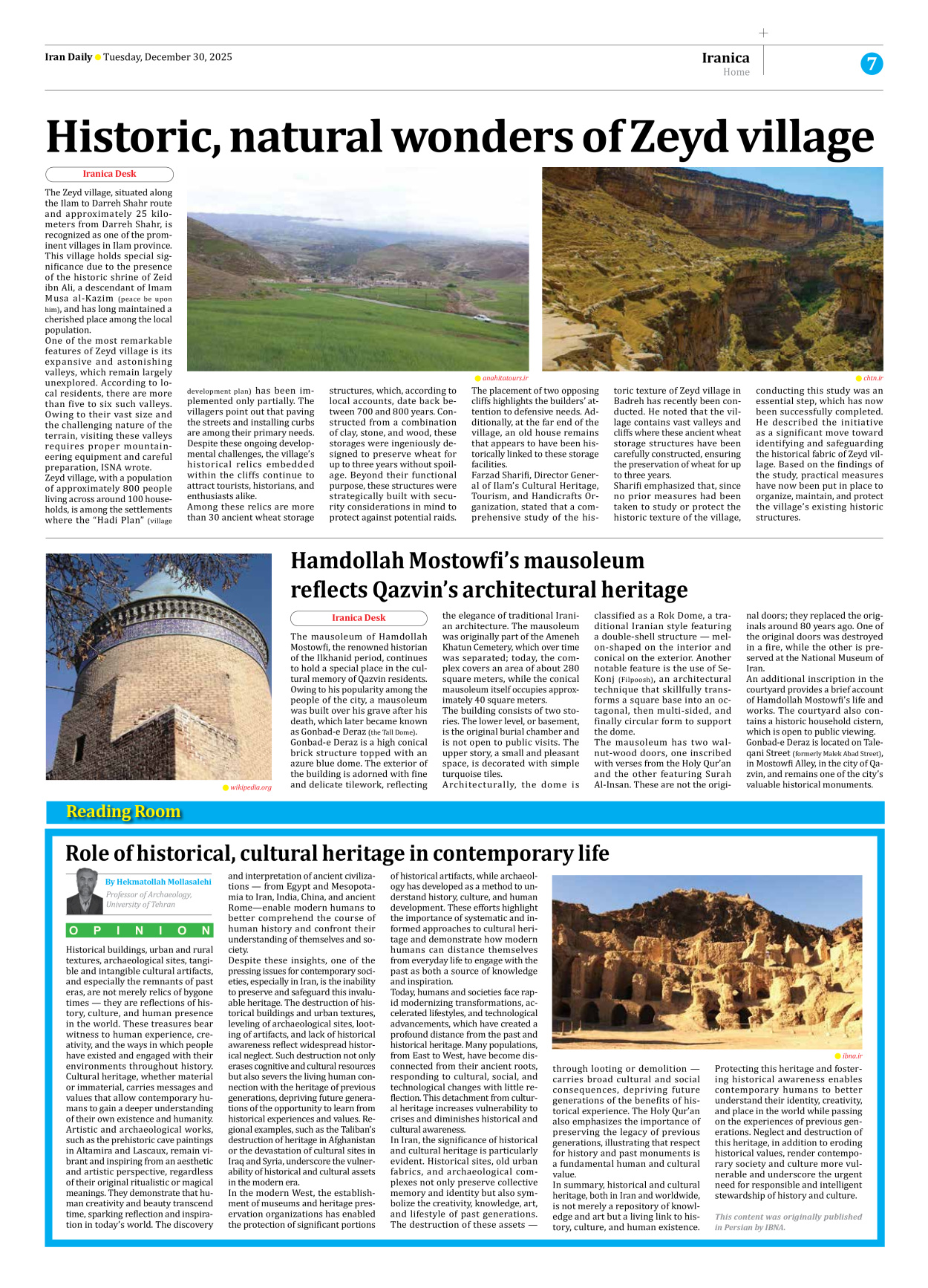 Iran Daily - Number Eight Thousand Sixteen - 30 December 2025 - Page 7