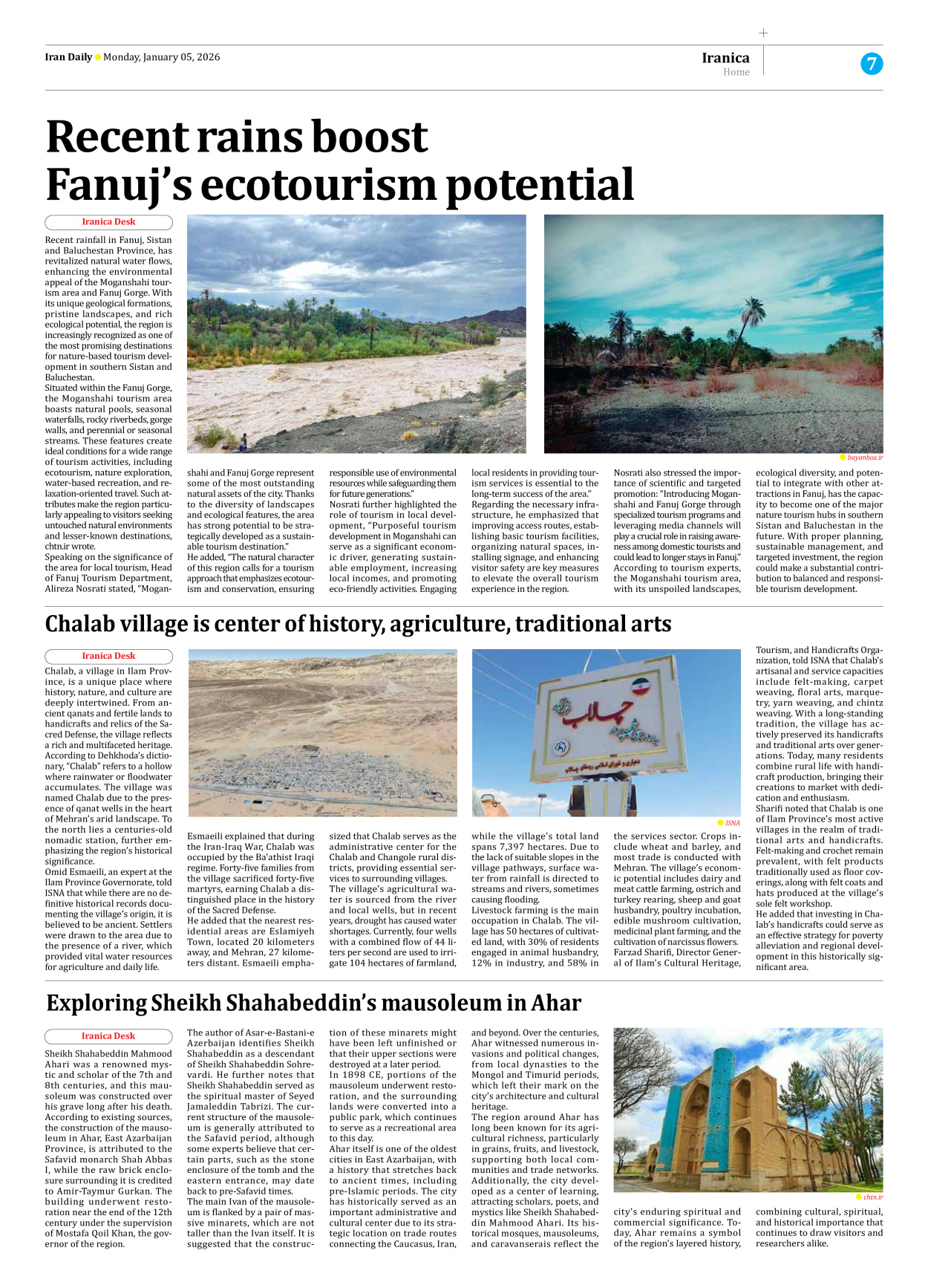 Iran Daily - Number Eight Thousand Twenty - 05 January 2026 - Page 7