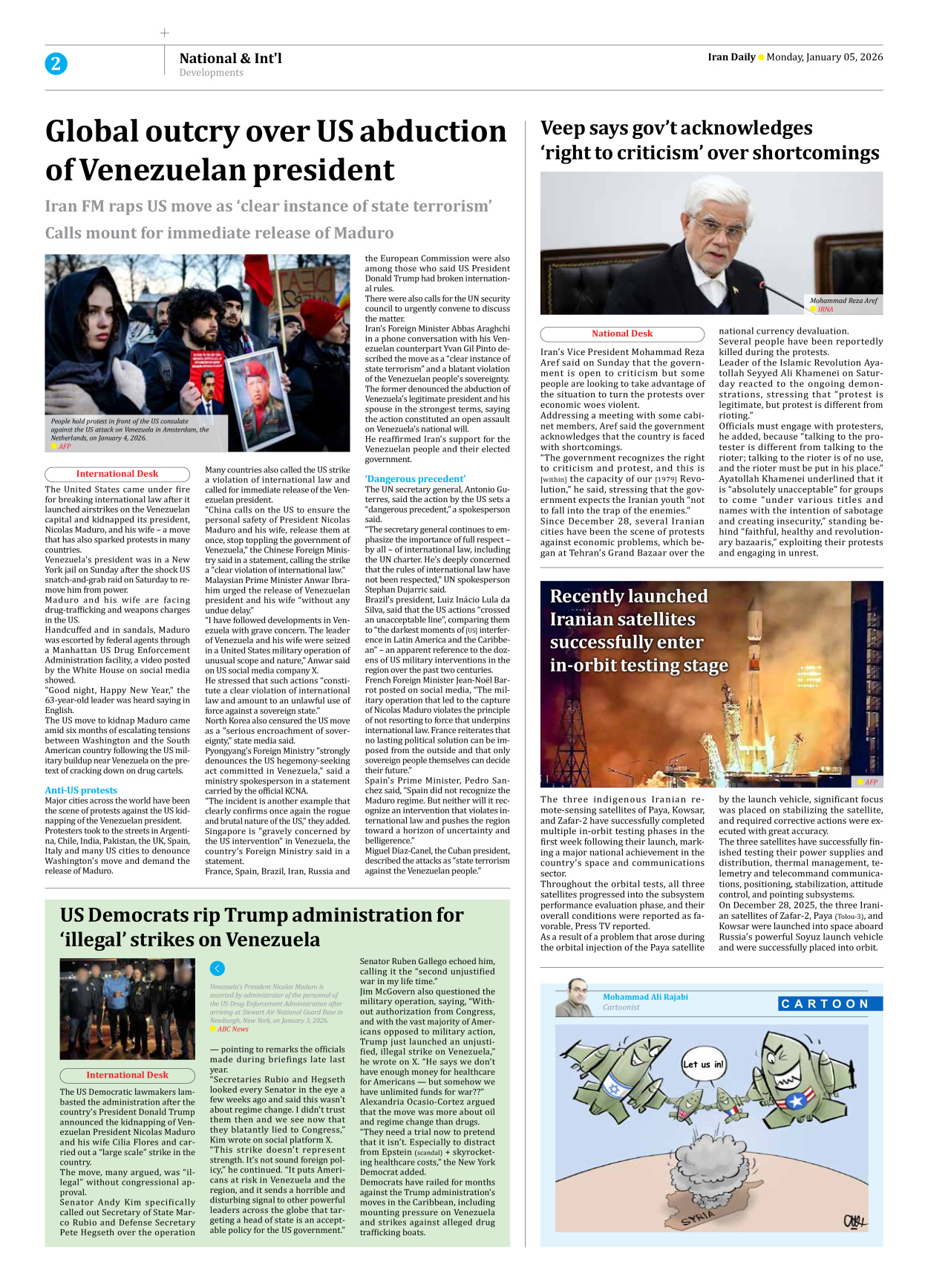 Iran Daily - Number Eight Thousand Twenty - 05 January 2026 - Page 2
