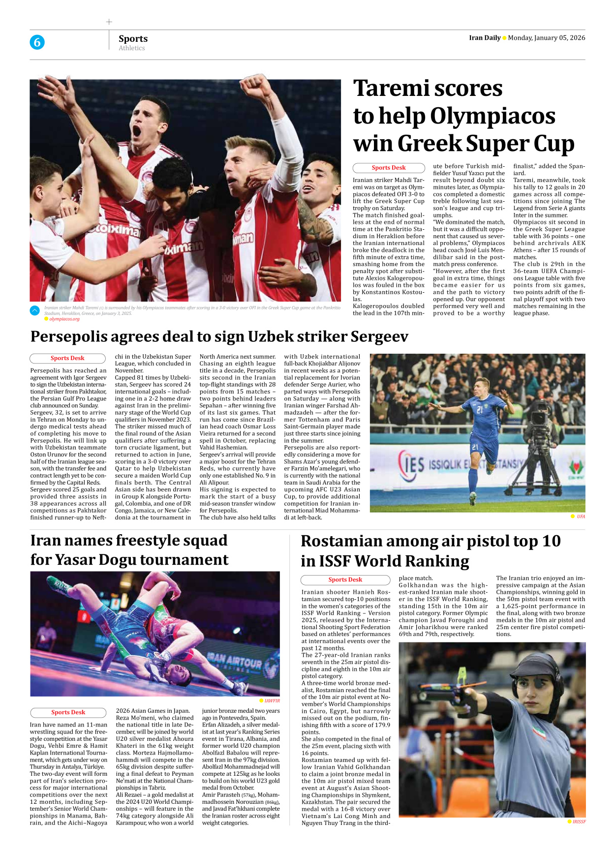 Iran Daily - Number Eight Thousand Twenty - 05 January 2026 - Page 6