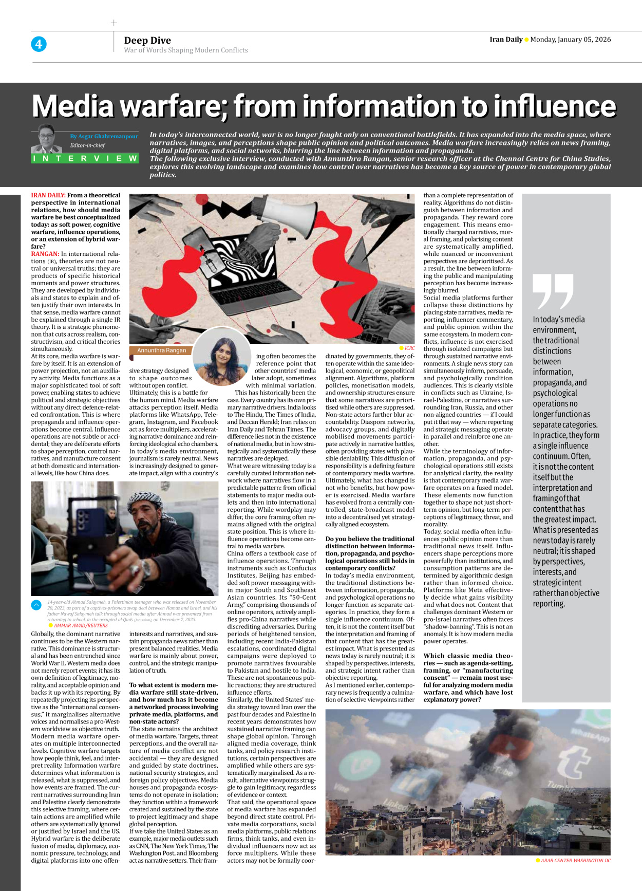 Iran Daily - Number Eight Thousand Twenty - 05 January 2026 - Page 4