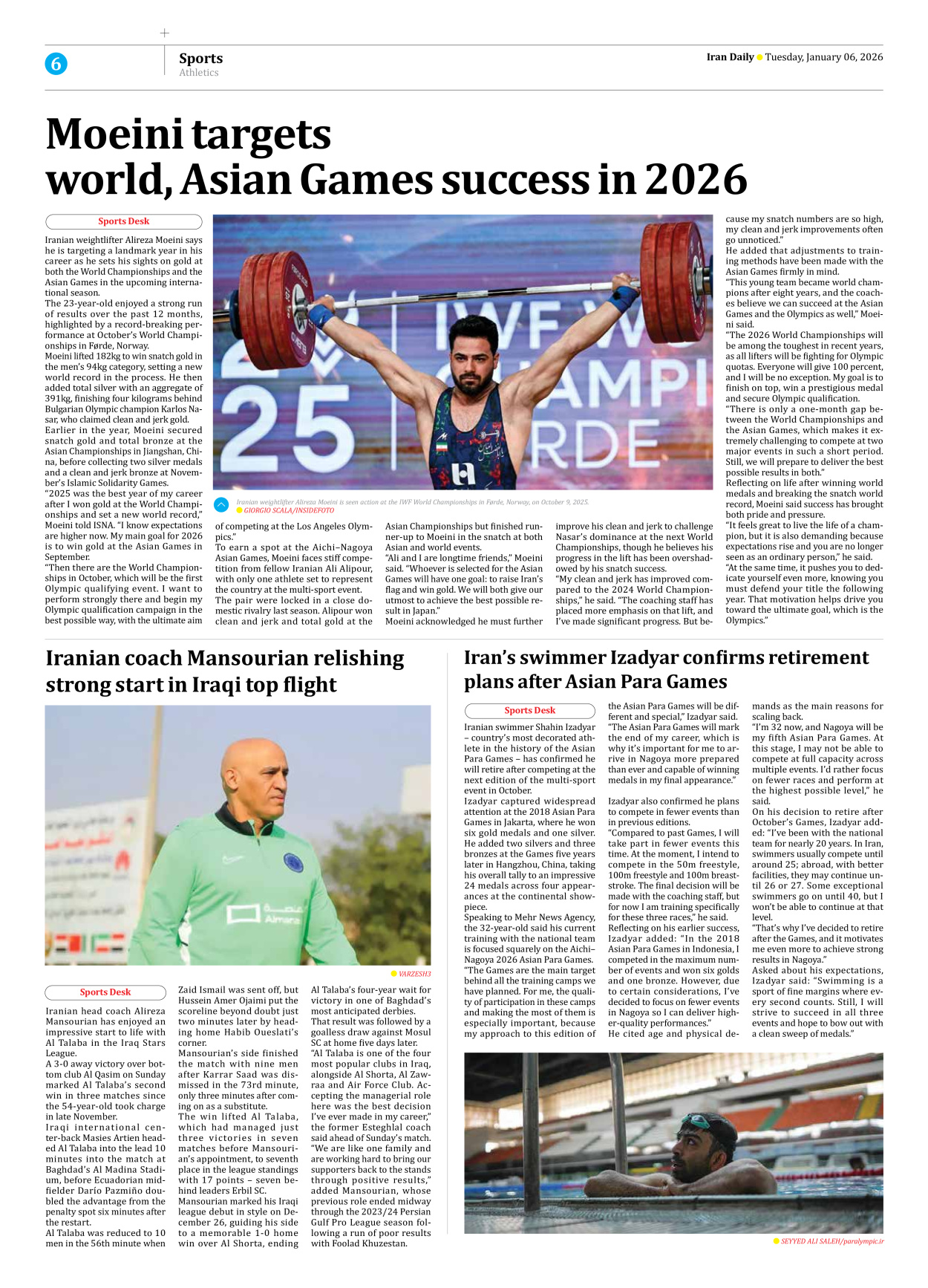 Iran Daily - Number Eight Thousand Twenty One - 06 January 2026 - Page 6