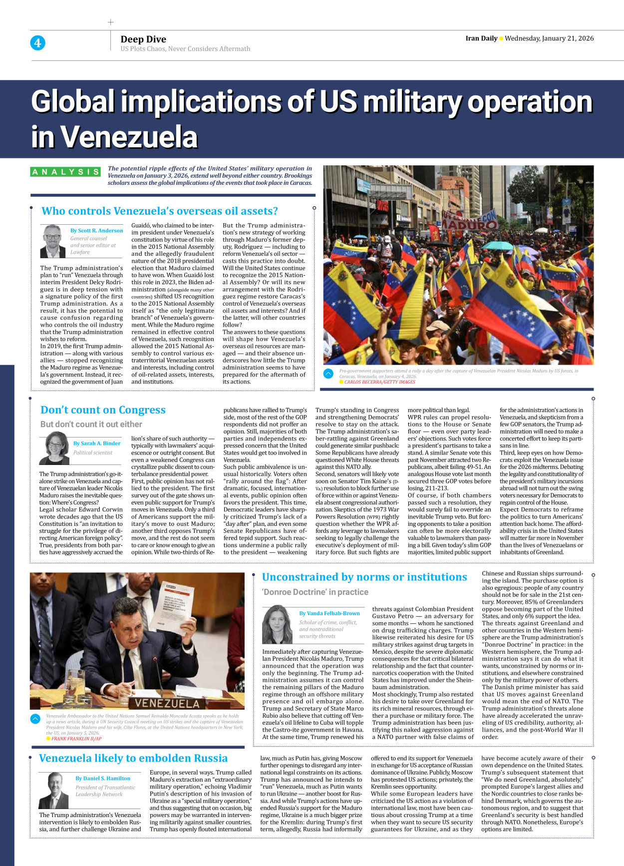 Iran Daily - Number Eight Thousand Thirty Three - 21 January 2026 - Page 4