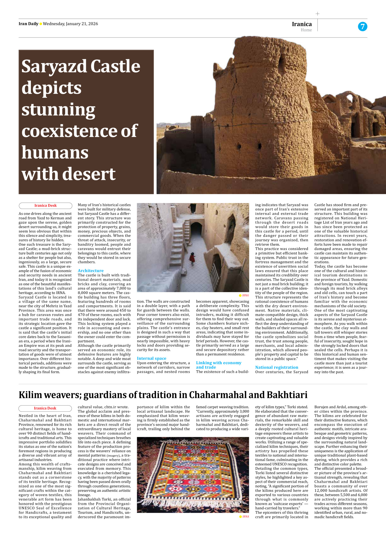 Iran Daily - Number Eight Thousand Thirty Three - 21 January 2026 - Page 7