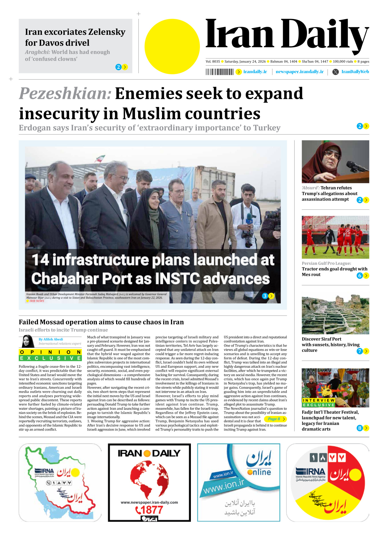 Iran Daily - Number Eight Thousand Thirty Five - 24 January 2026